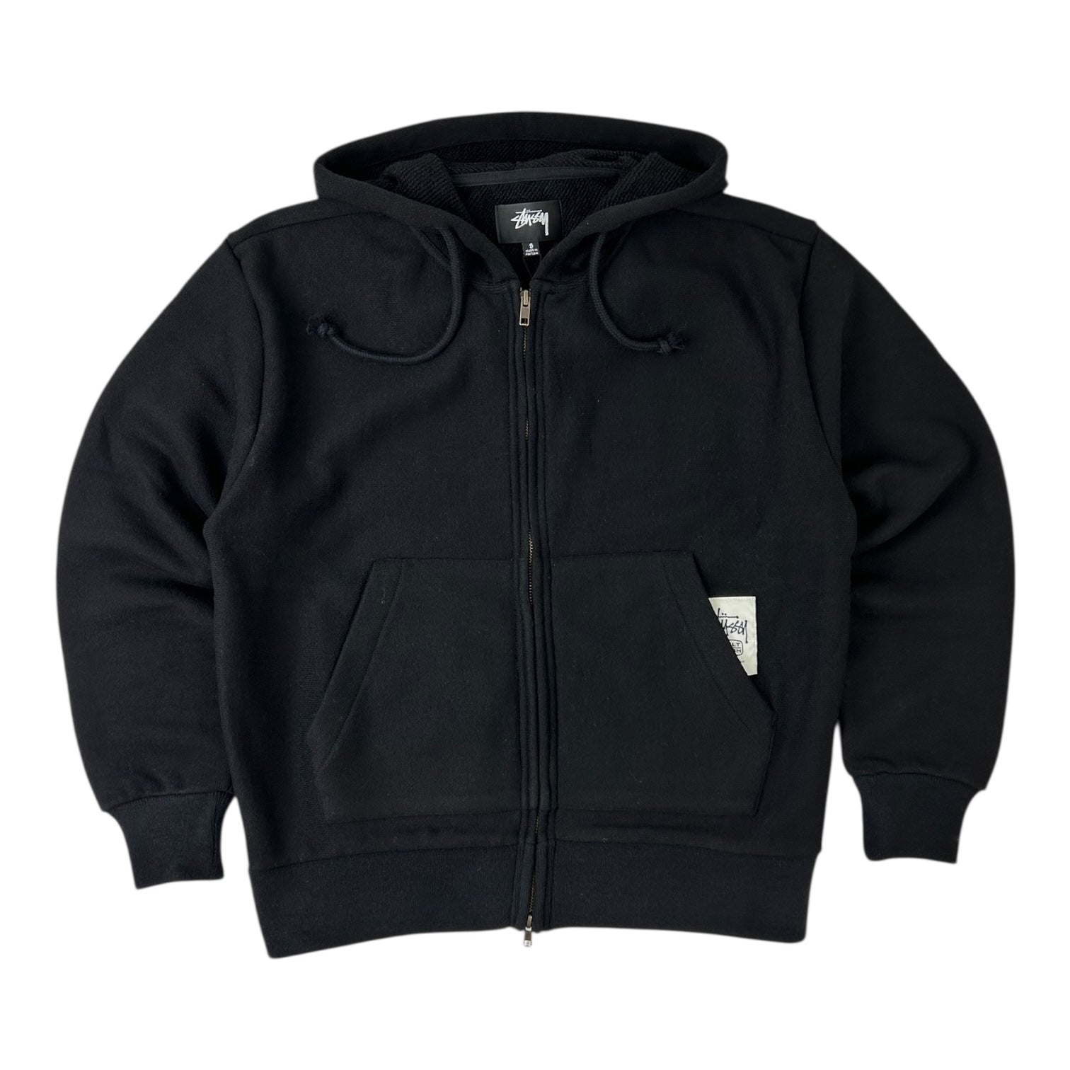 Stussy Brass Knit Zip Up Black