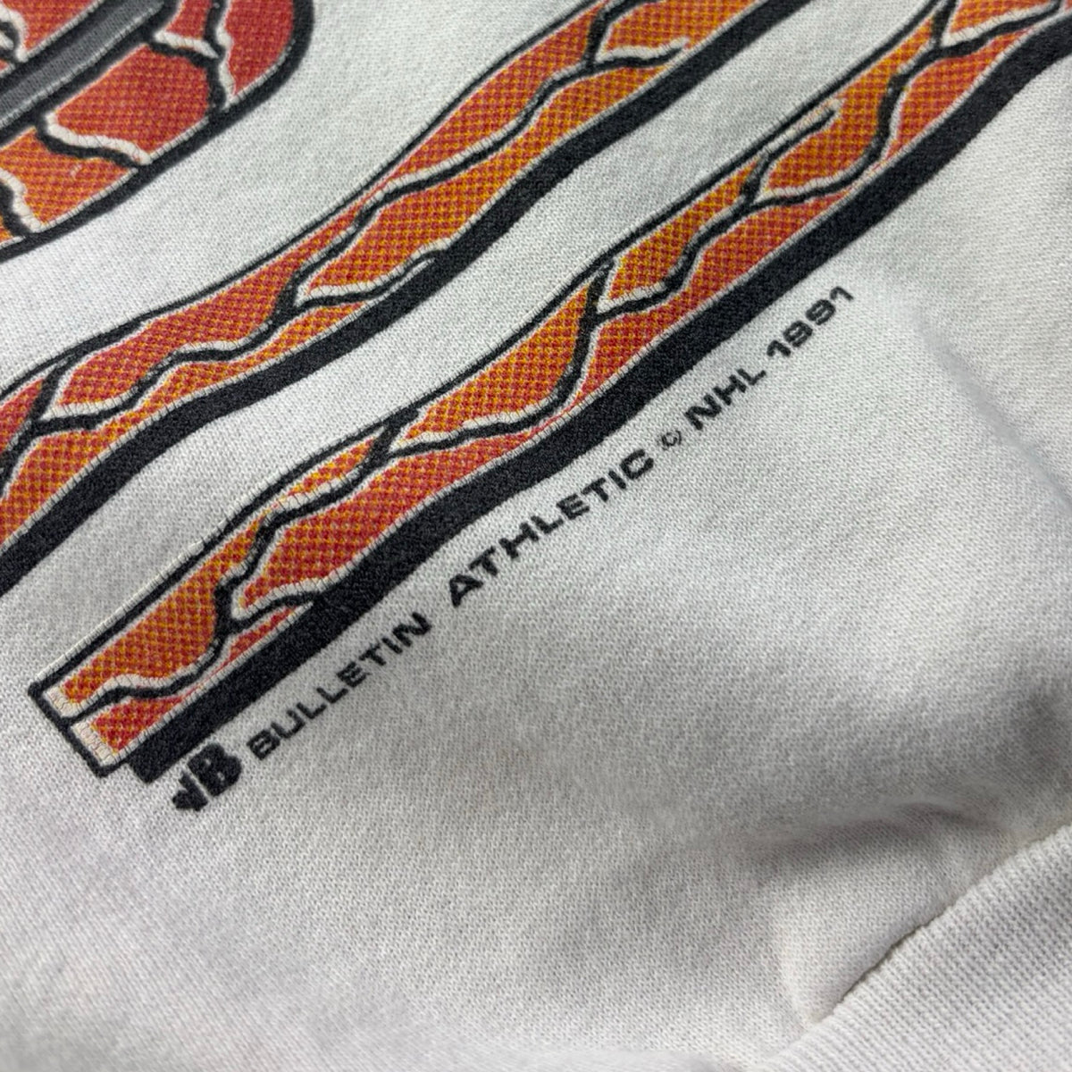 1991 Bulletin Athletic Calgary Flames Crewneck White