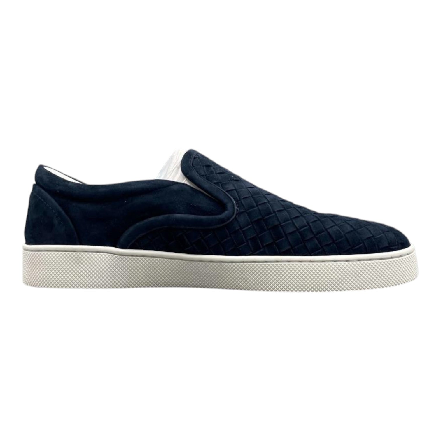 Bottega Veneta Intrecciato Weave Suede Loafer Sneakers Navy