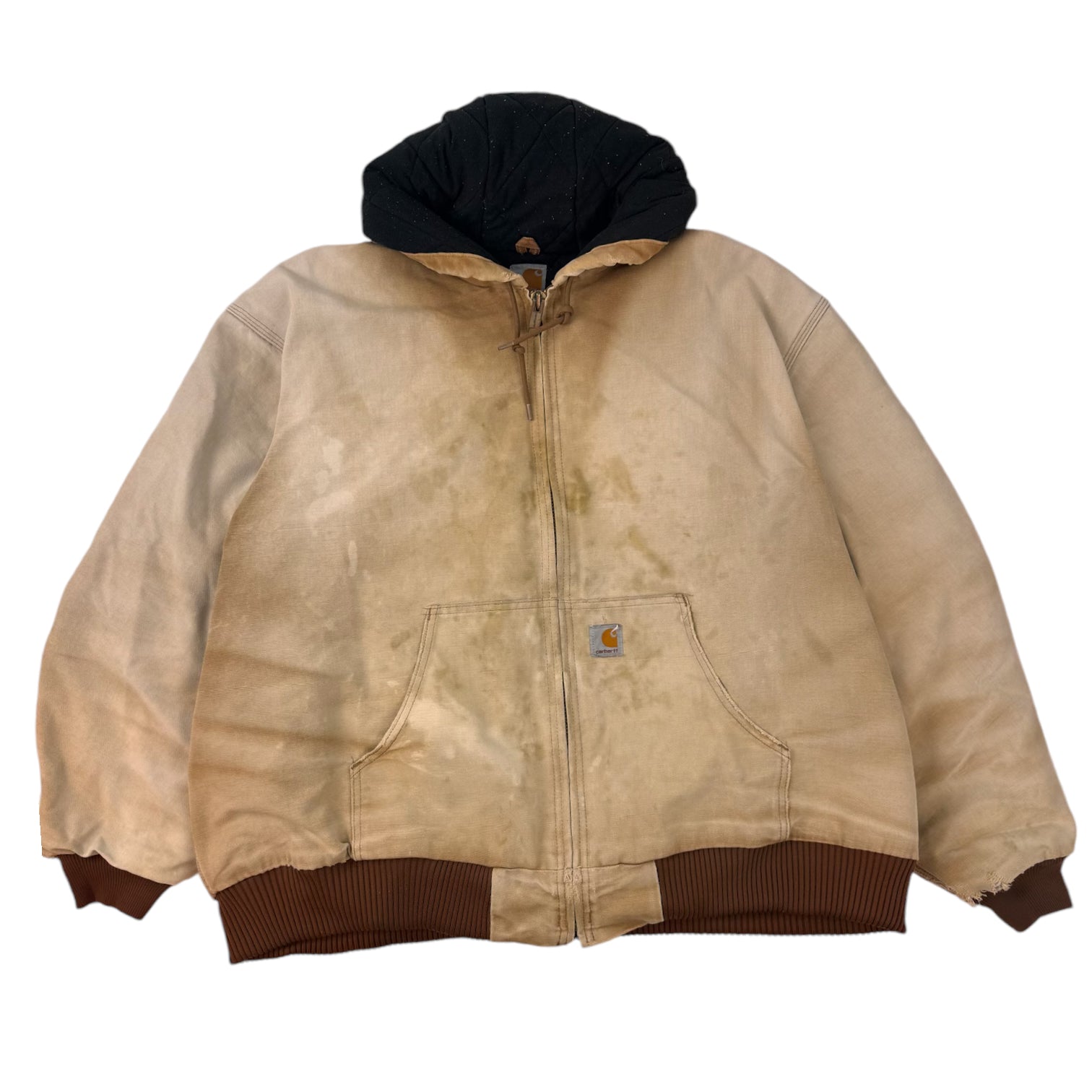 Vintage Carhartt Sun-faded Hooded Jacket Beige