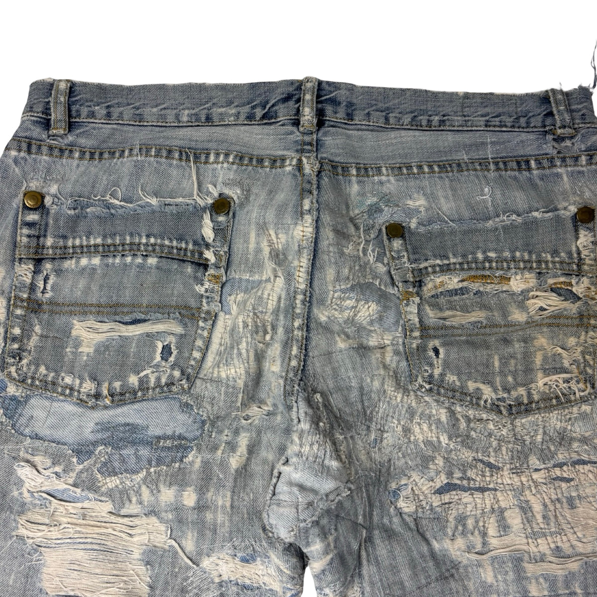 Vintage Repaired Flared Denim Light Wash