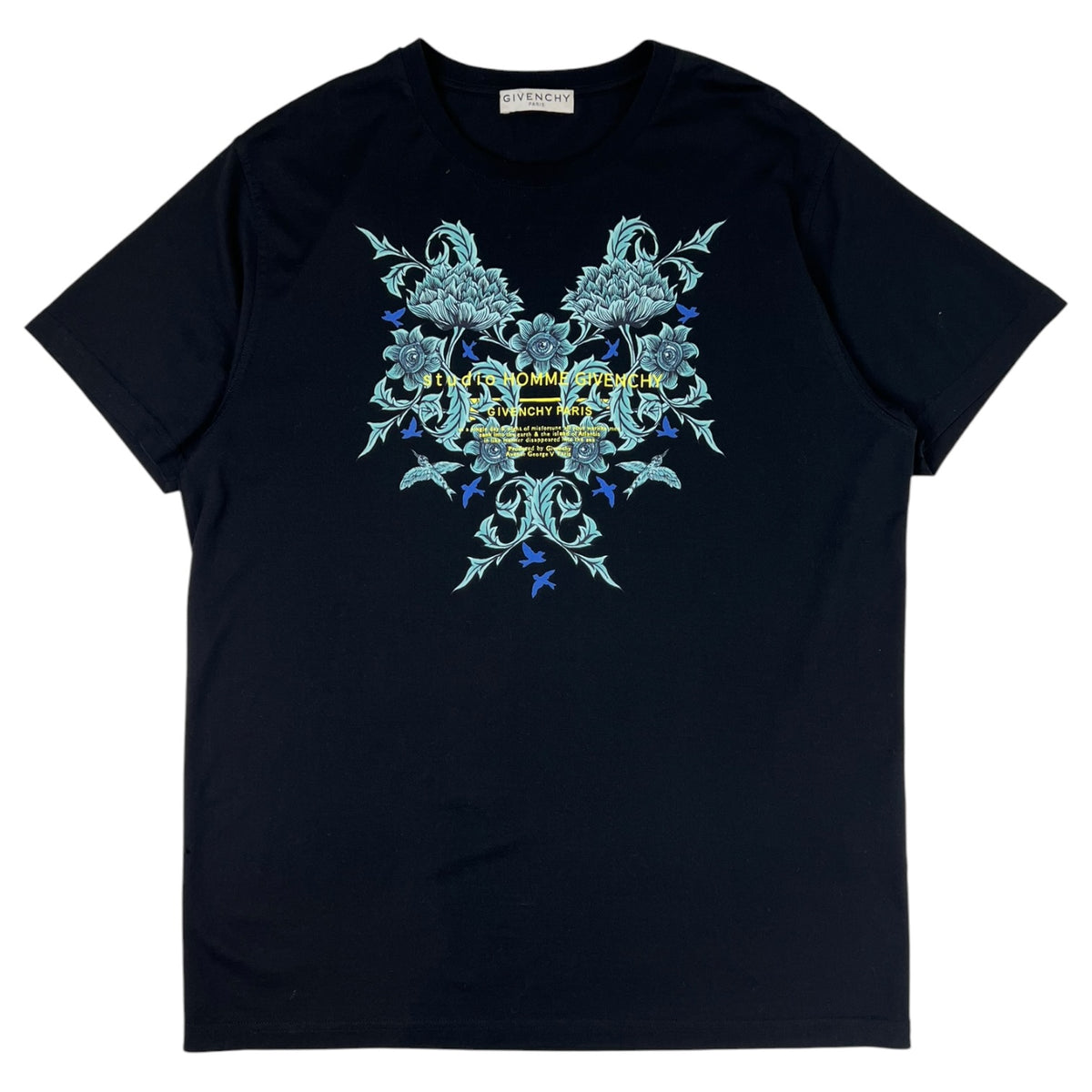 Givenchy Studio Homme Floral Printed T-Shirt Black