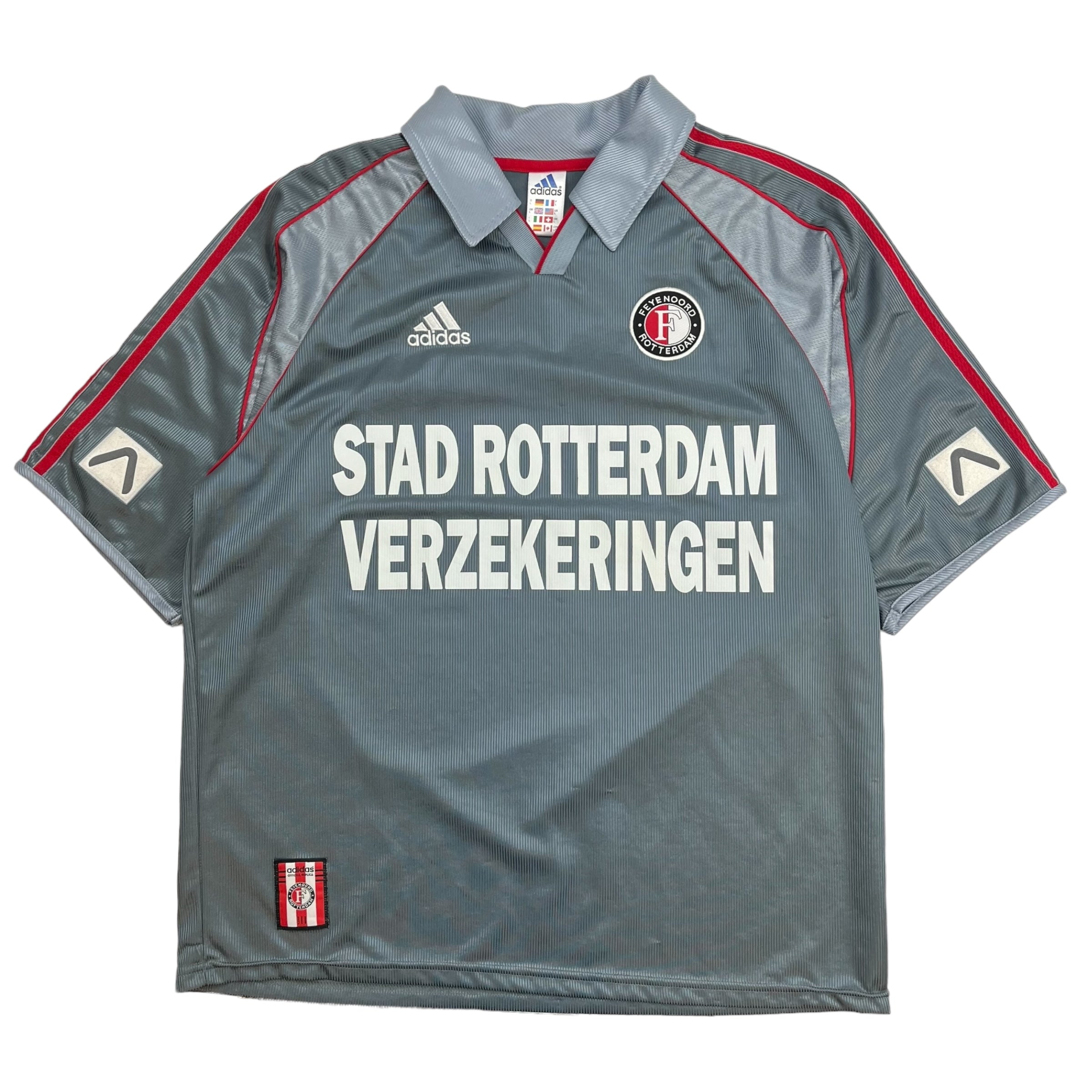 1998 Feyenoord Rotterdam Away Soccer Jersey Grey