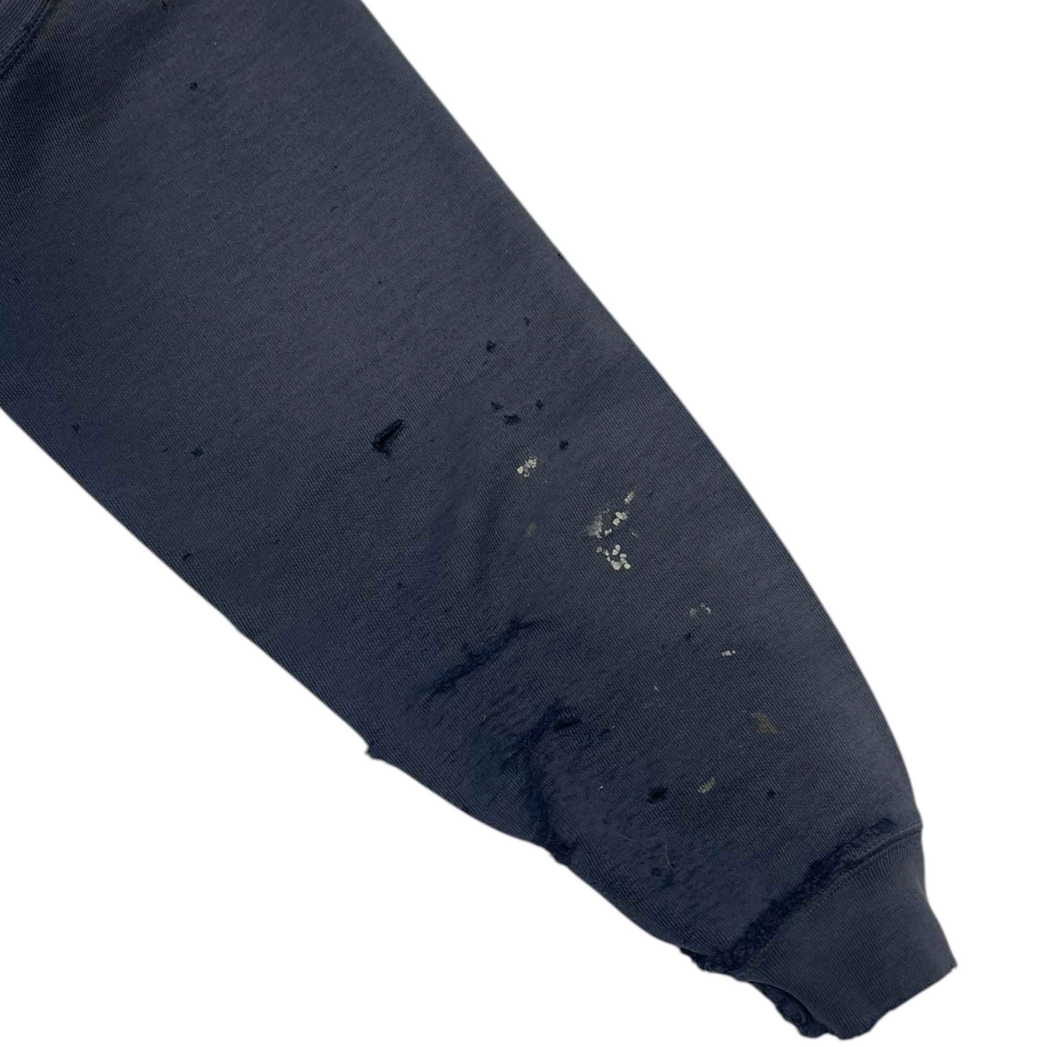 Vintage Carhartt Hooded Sweatshirt Distressed Faded Navy