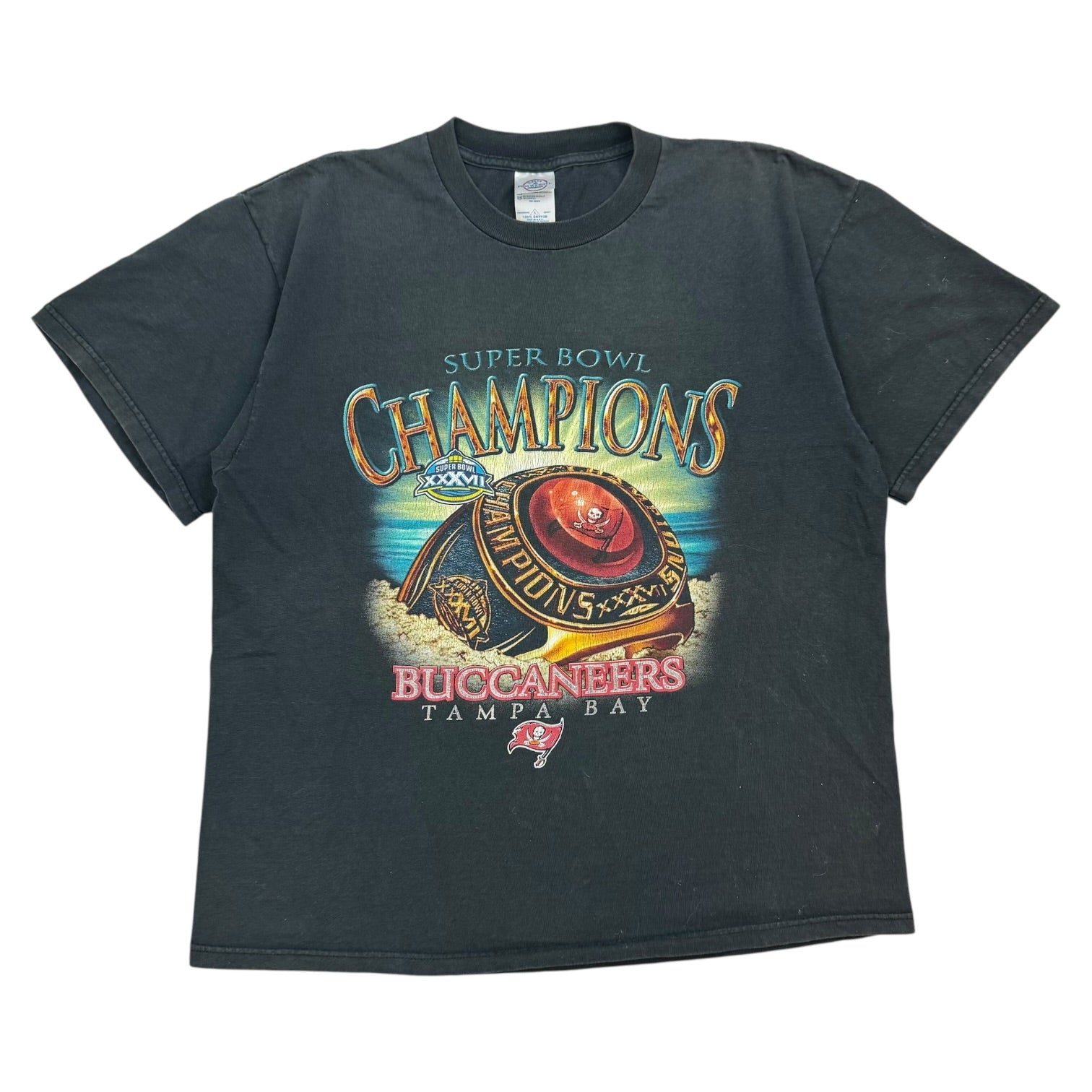 2002 Tampa Bay Buccaneers Super Bowl XXXVII Champs Tee Black
