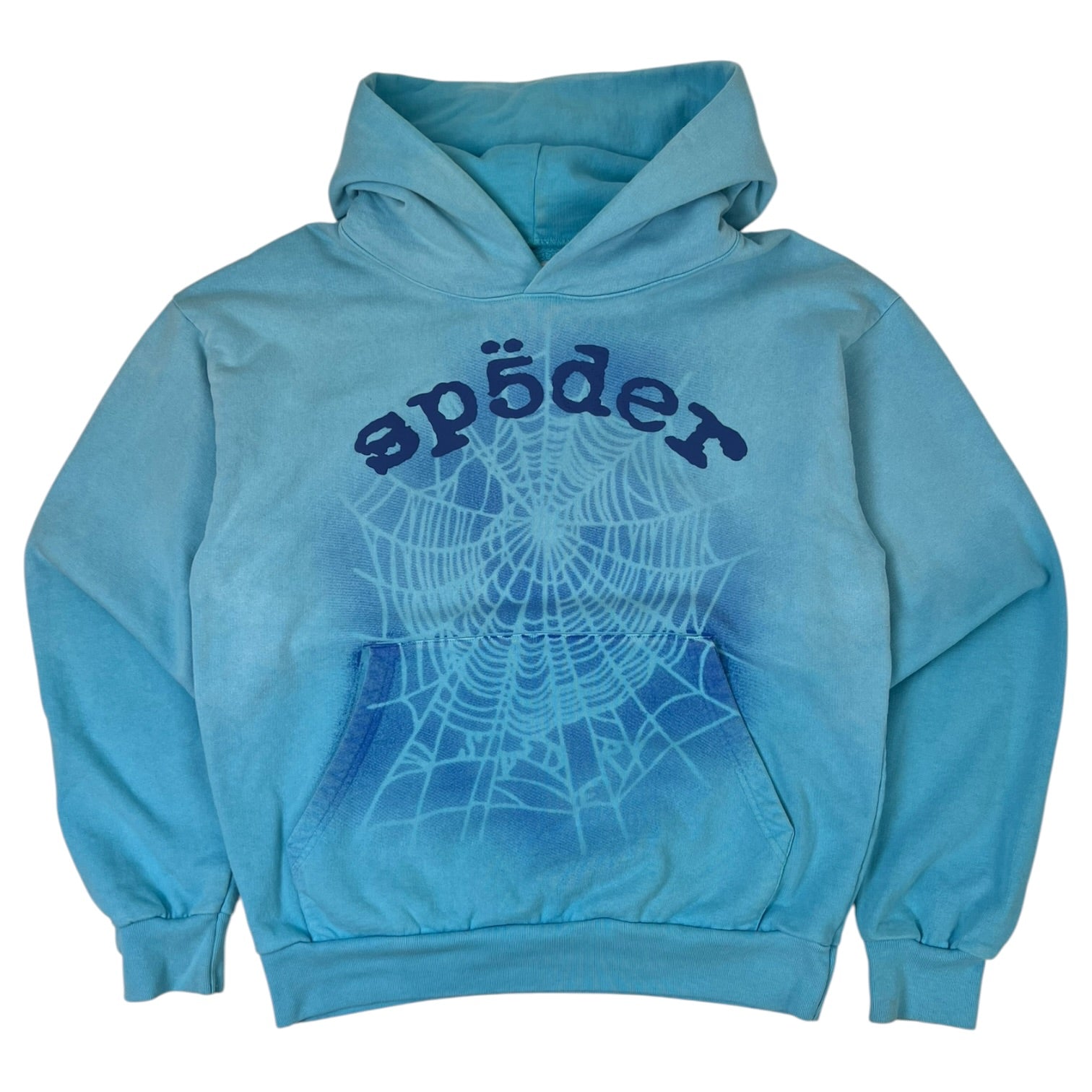 Sp5der OG Web V2 Spray Hoodie Baby Blue