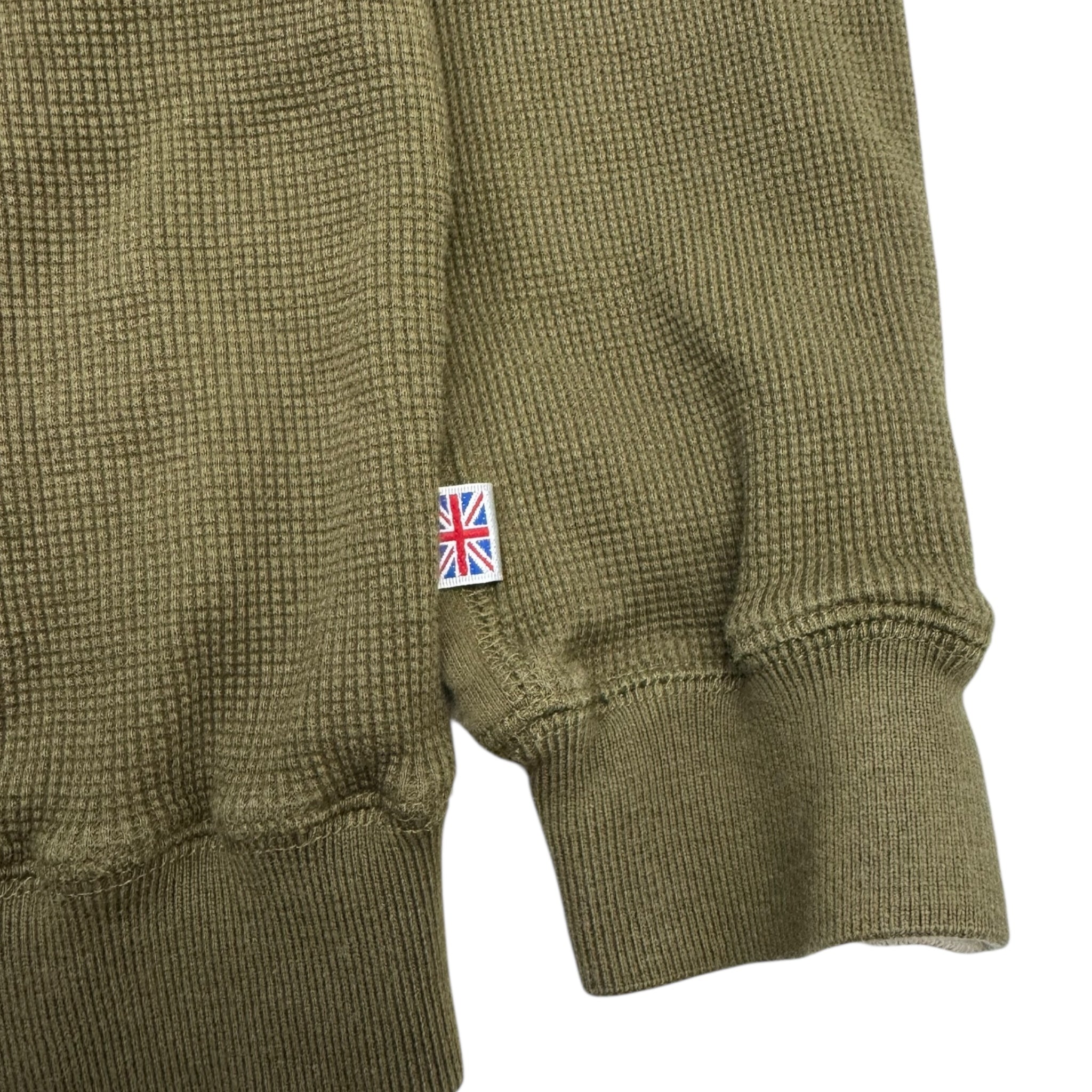 Vintage Y2K Reebok Thermal Zip-Up Hoodie Olive