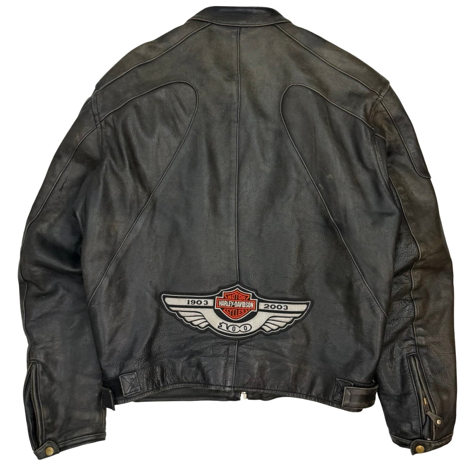 2003 Harley Davidson 100 Year Leather Racing Jacket Black