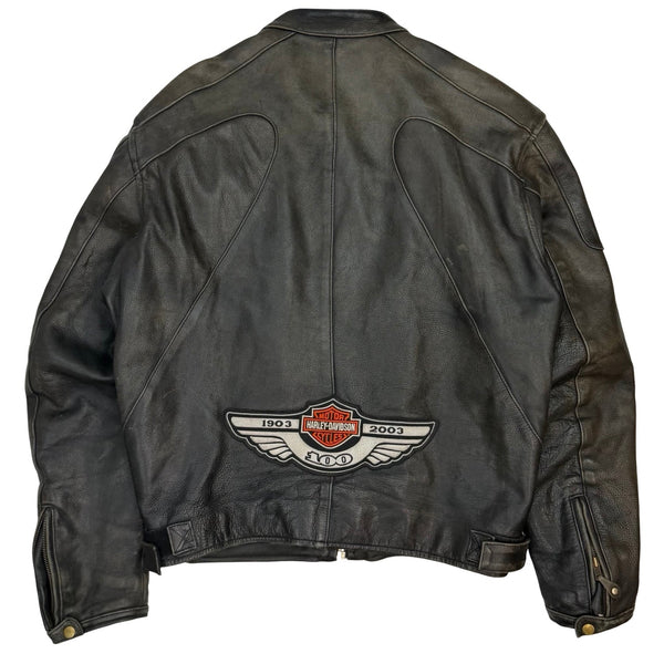 2003 Harley Davidson 100 Year Leather Racing Jacket Black