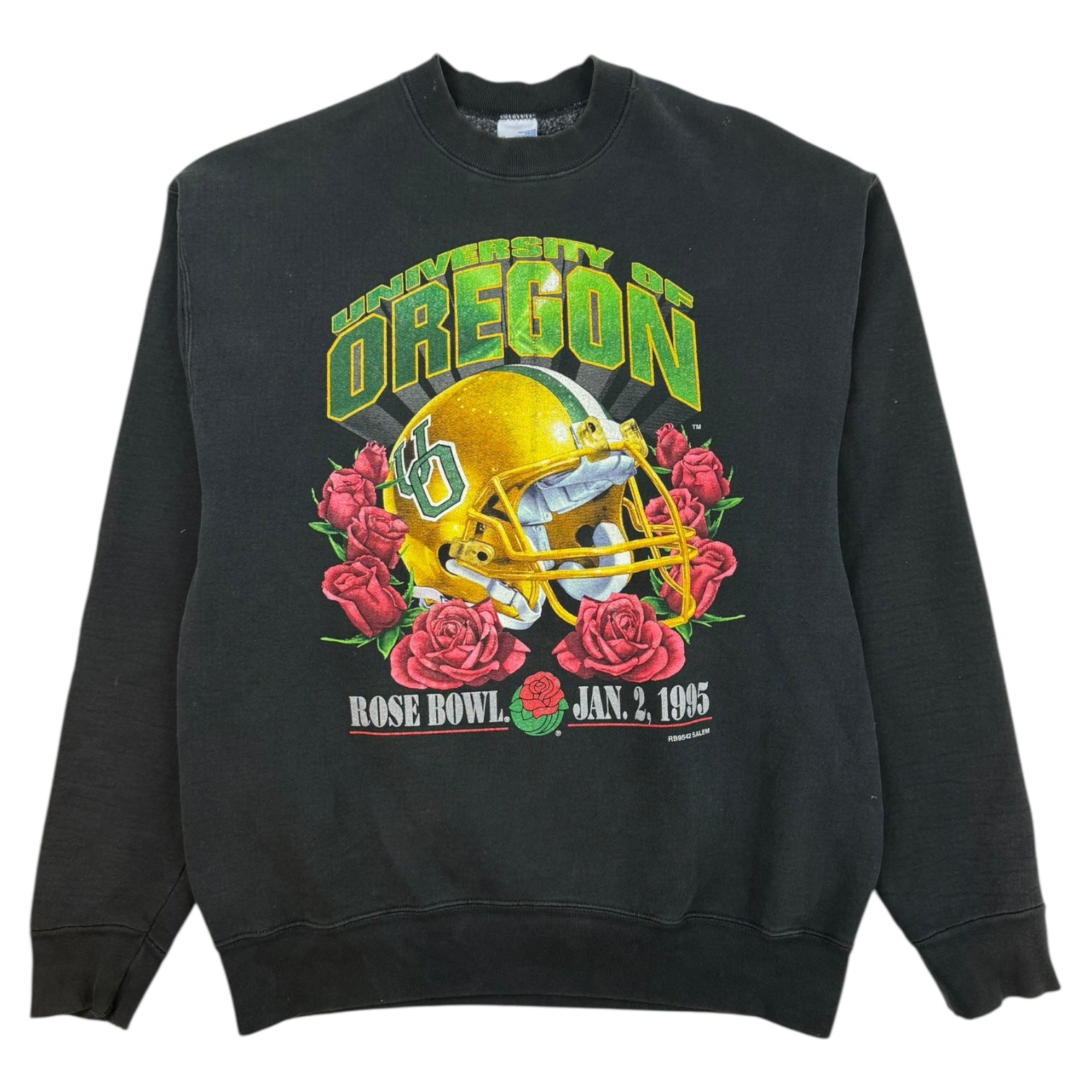 1995 University Of Oregon Rose Bowl Crewneck Black