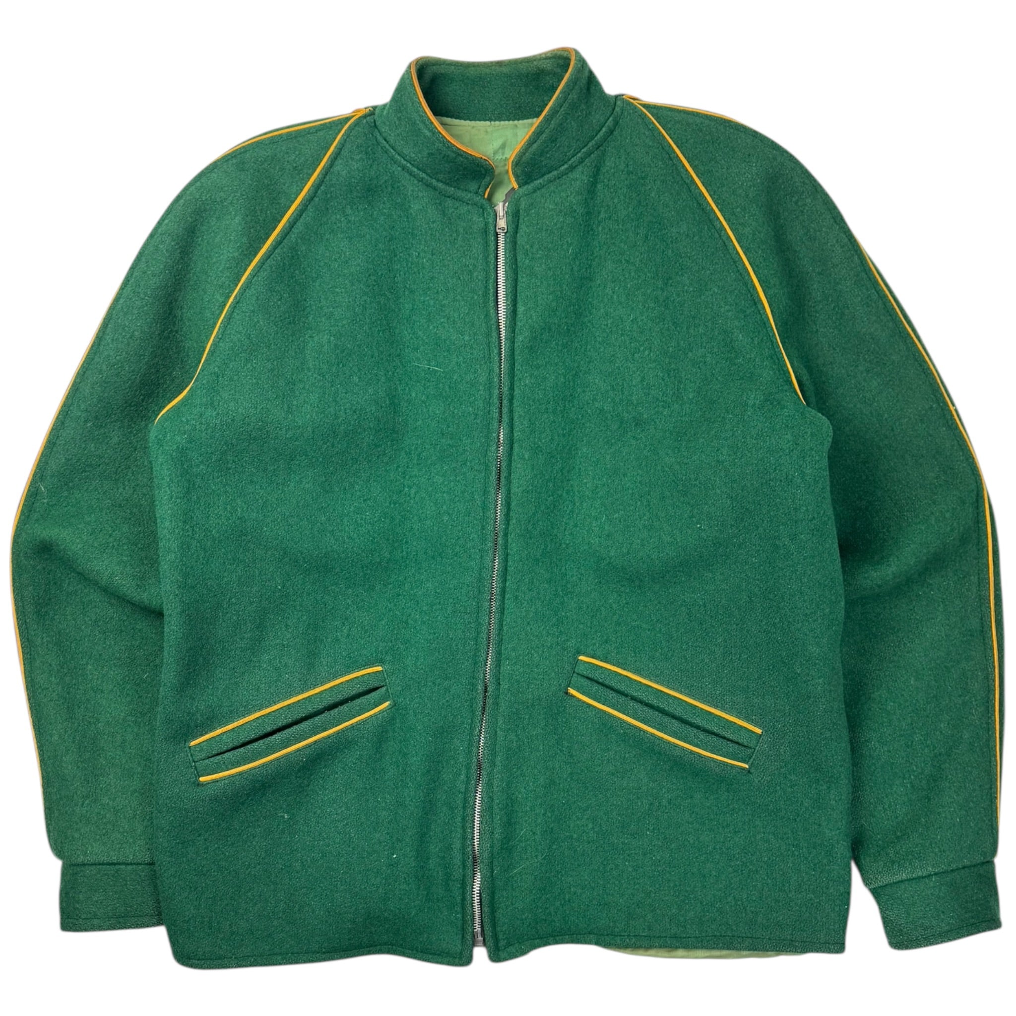 Vintage Wool Zip Up Jacket Green