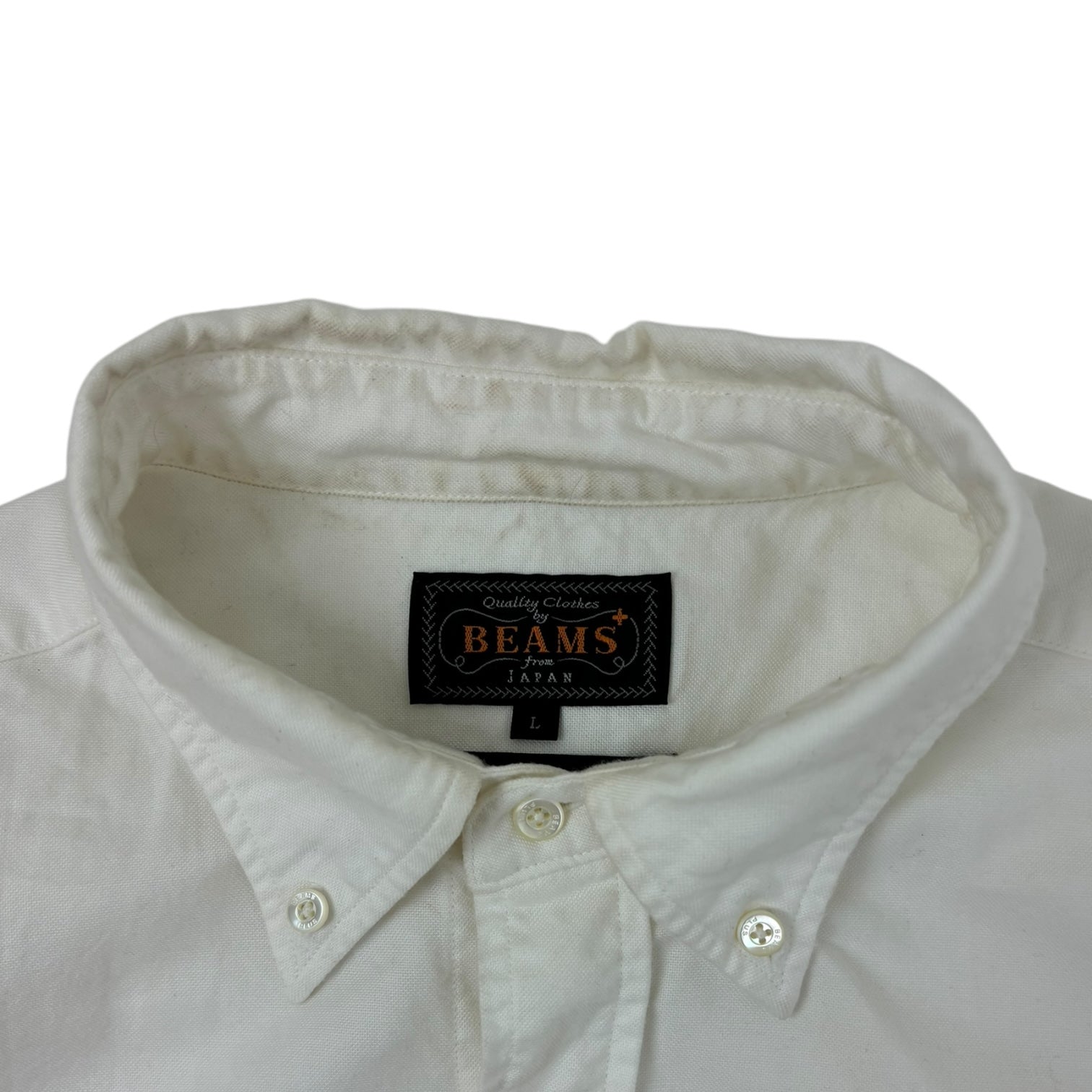 Beams Oxford Button-Down Shirt White