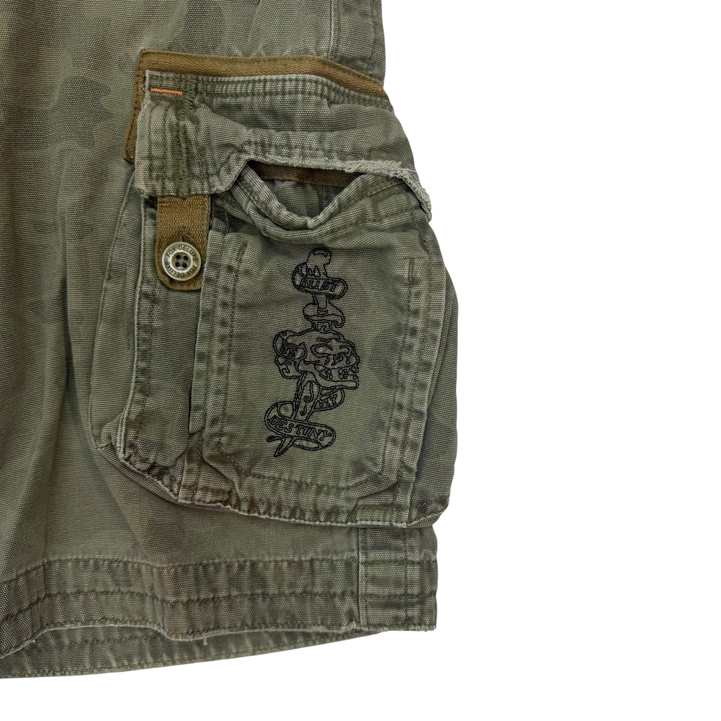 Vintage Fox Racing Deluxe Cargo Shorts Green Camo