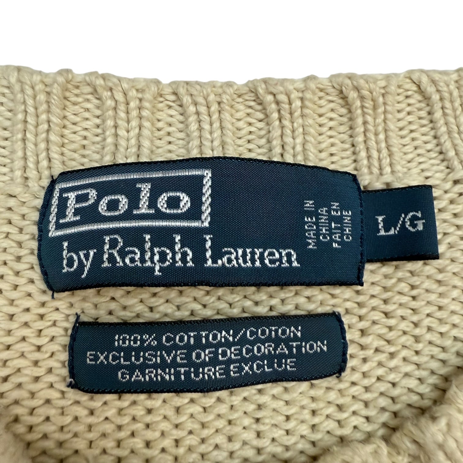 Vintage Polo Ralph Lauren Knit Crewneck Cream