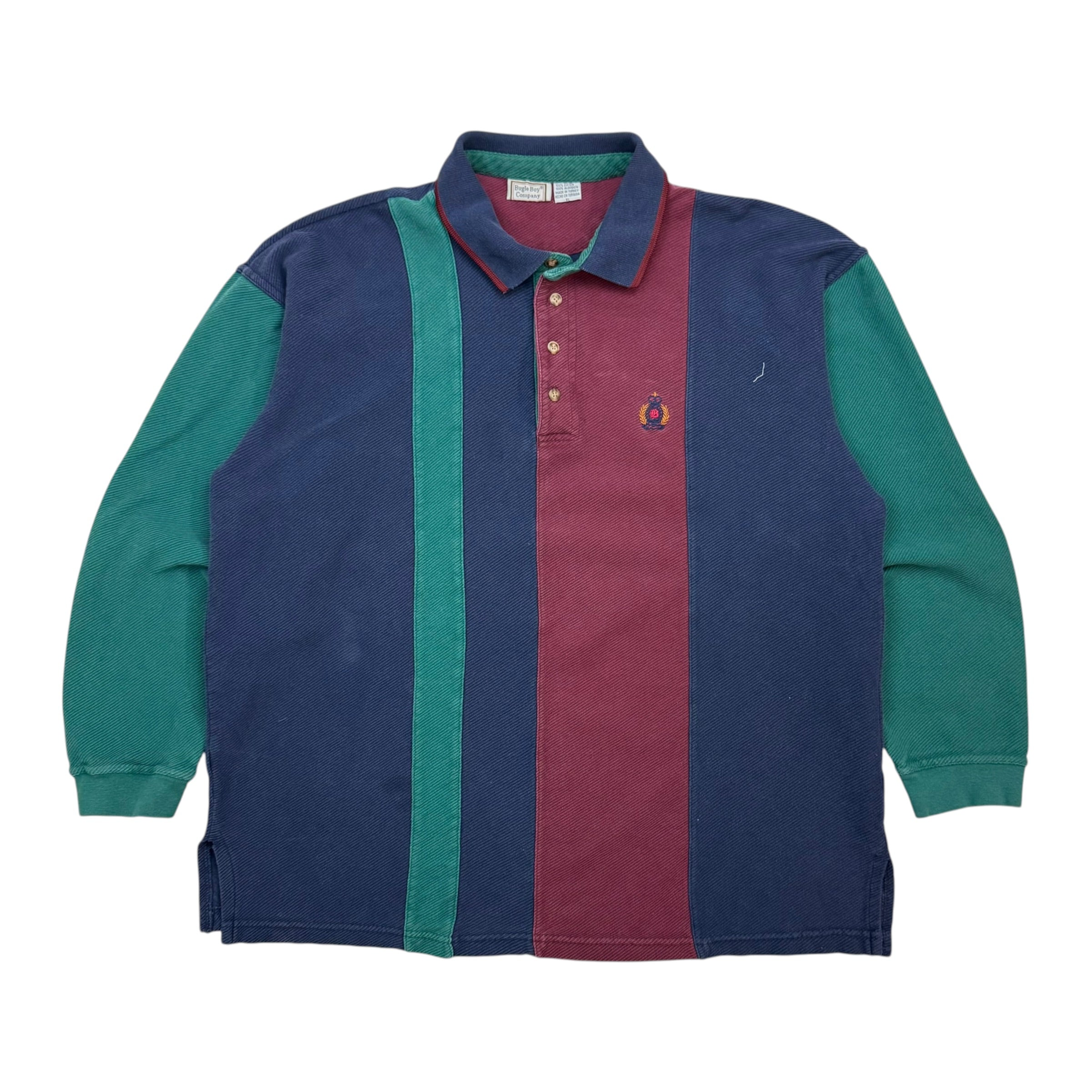 Vintage Bugle Boy Company L/S Polo Shirt Multicolour