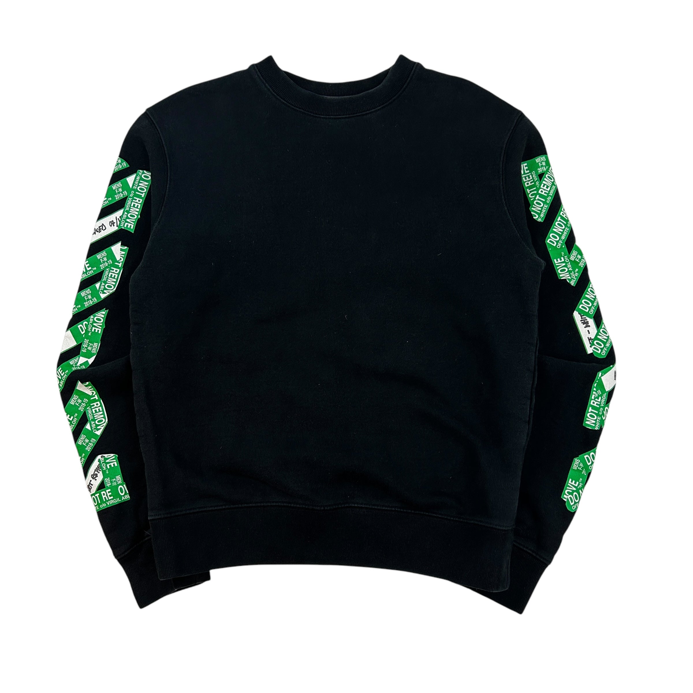 Off-White x SSENSE Green Tape Crewneck Black