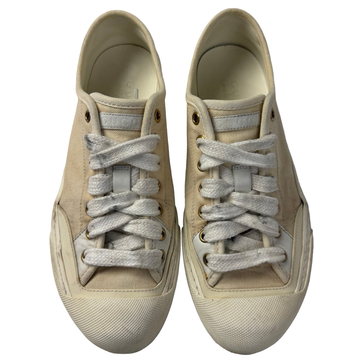 Gucci Canvas Low Top Sneakers White (Used)