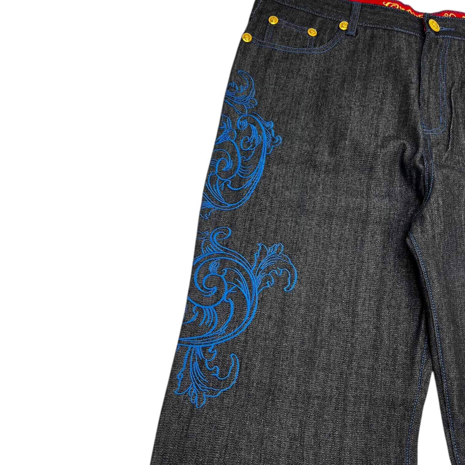 Vintage Y2K Crown Holder Embroidered Denim Jeans