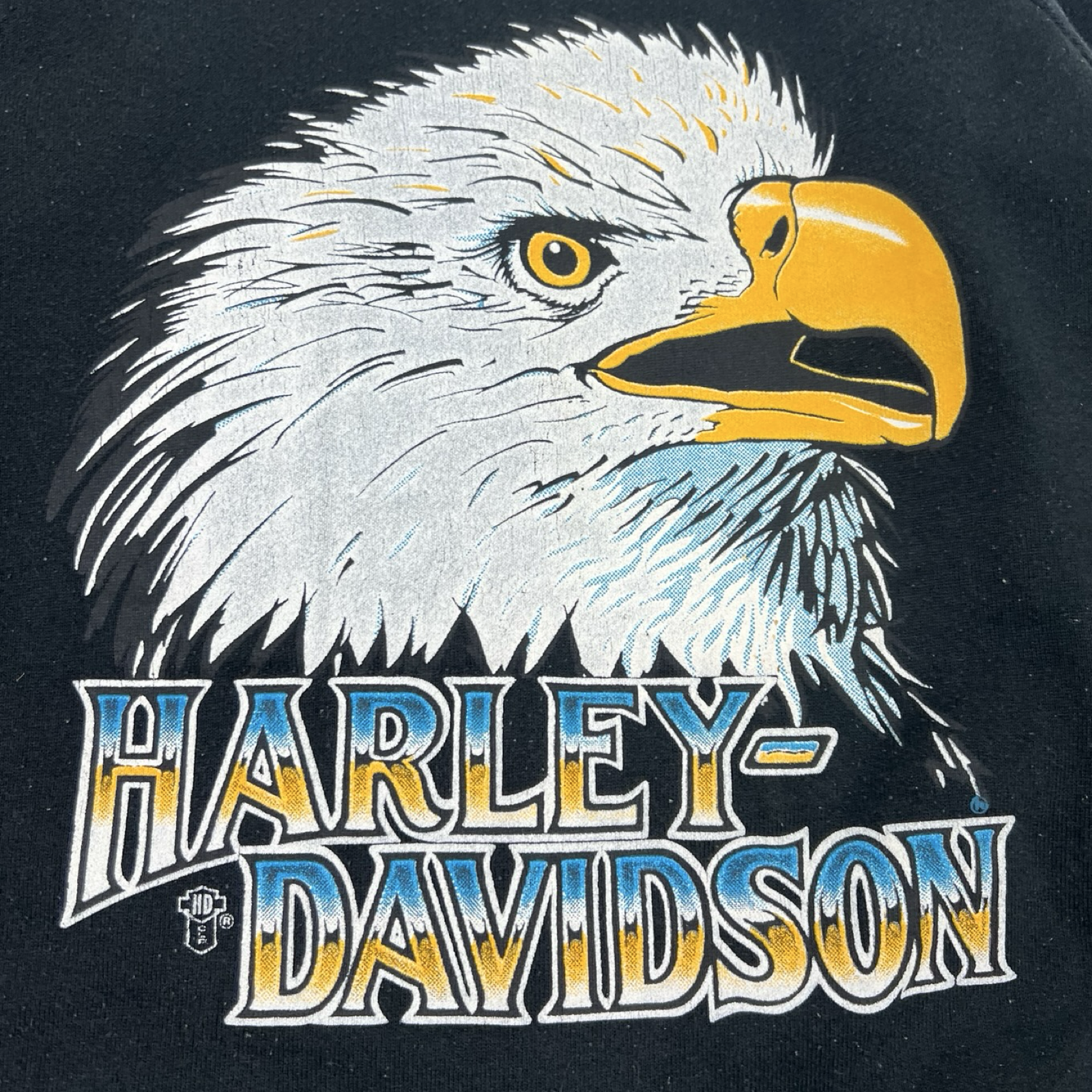 Vintage Harley-Davidson Eagle Raglan Crewneck Sweatshirt Black