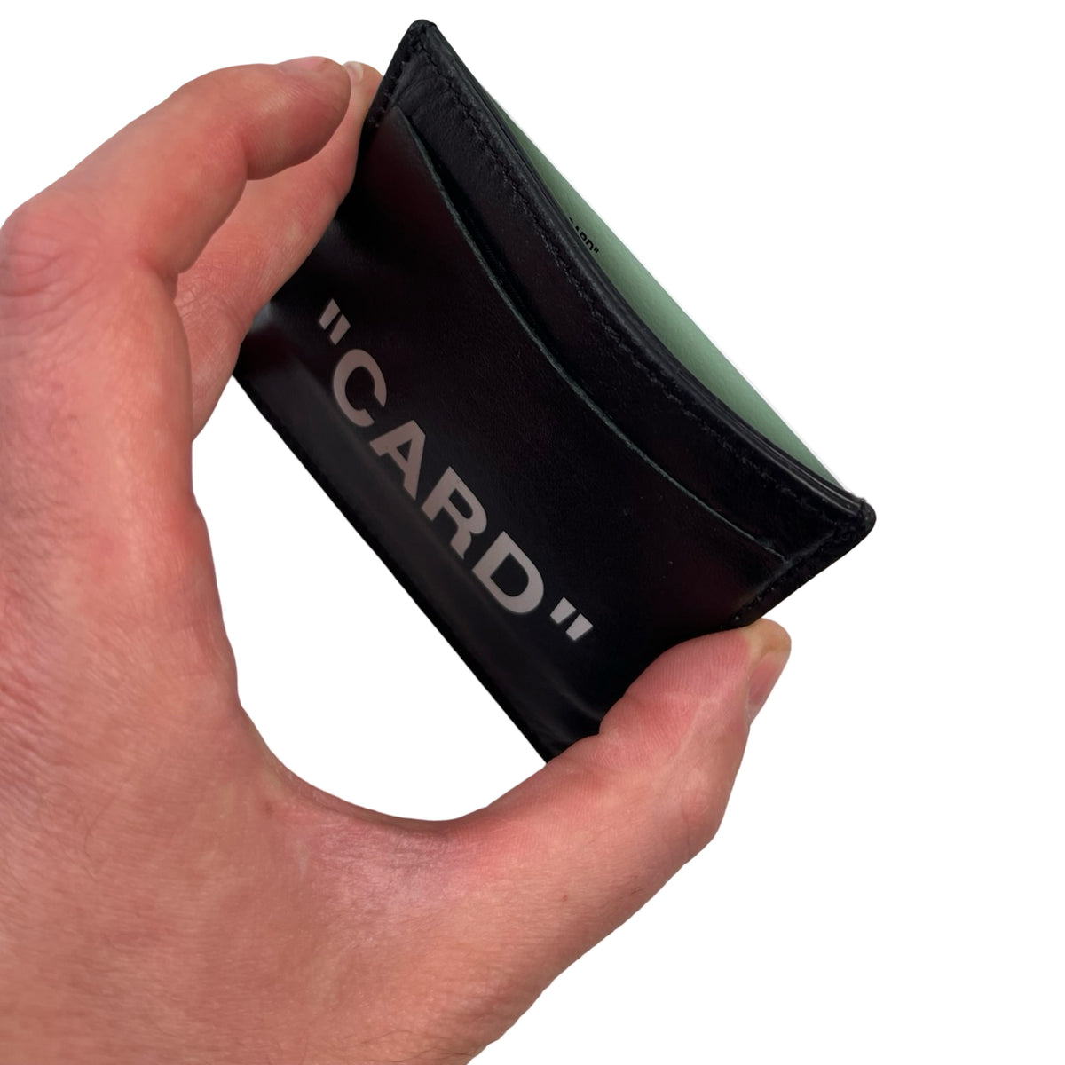 Off White Quote Card Holder "Card" Black/White