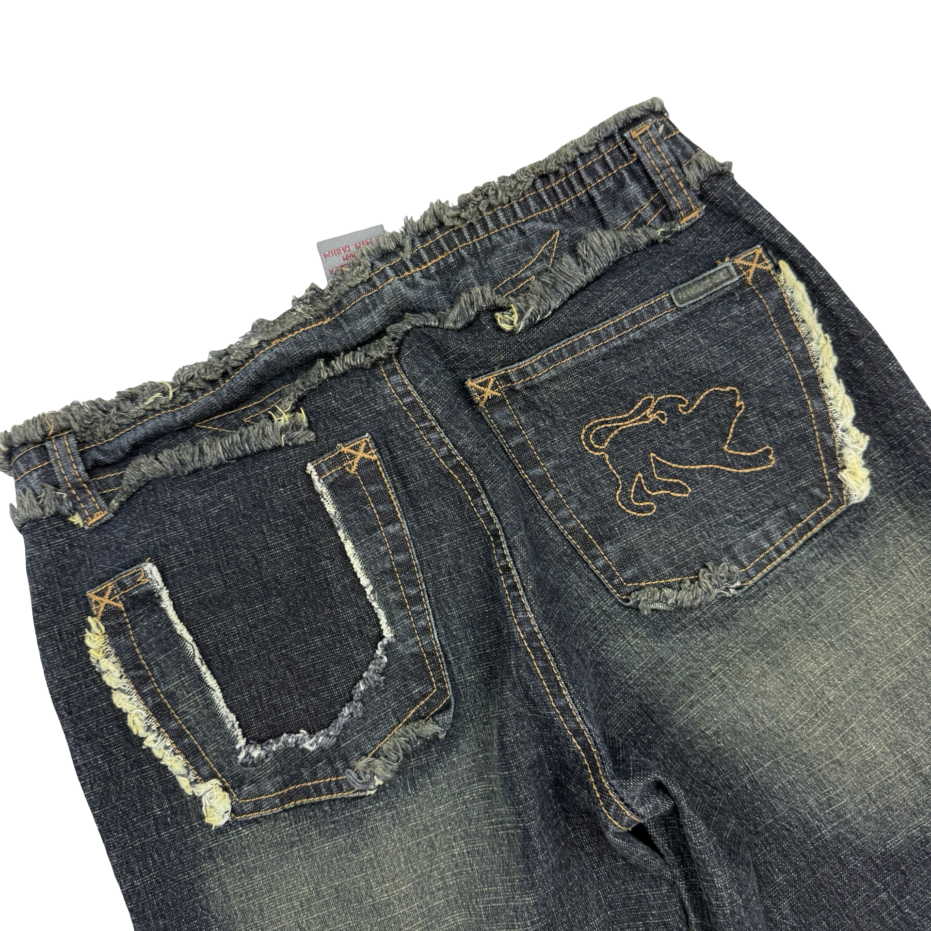 (W) Vintage Parasuco Flared Bottom Denim Pants Dark Wash