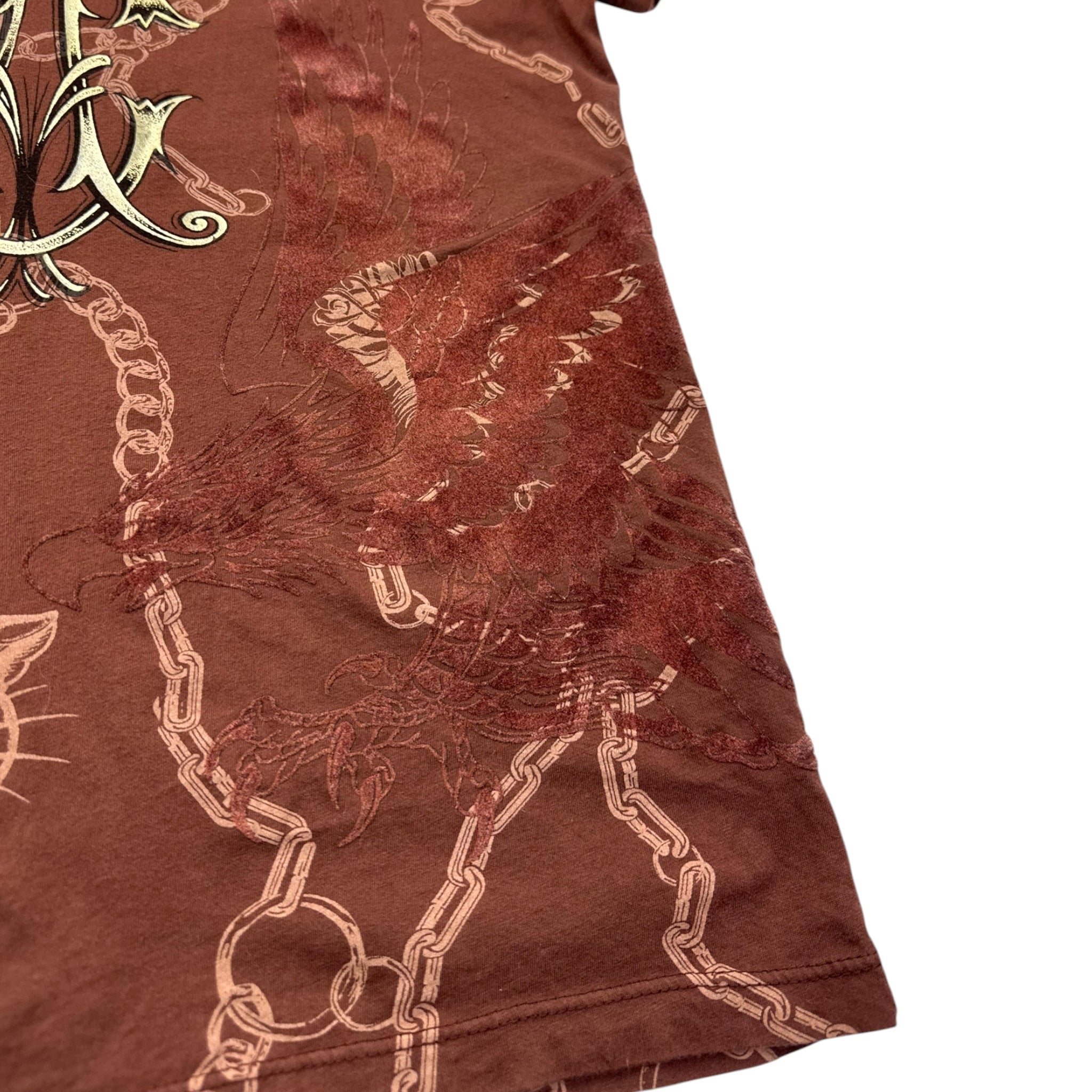 Y2K Christian Audigier T-Shirt Brown