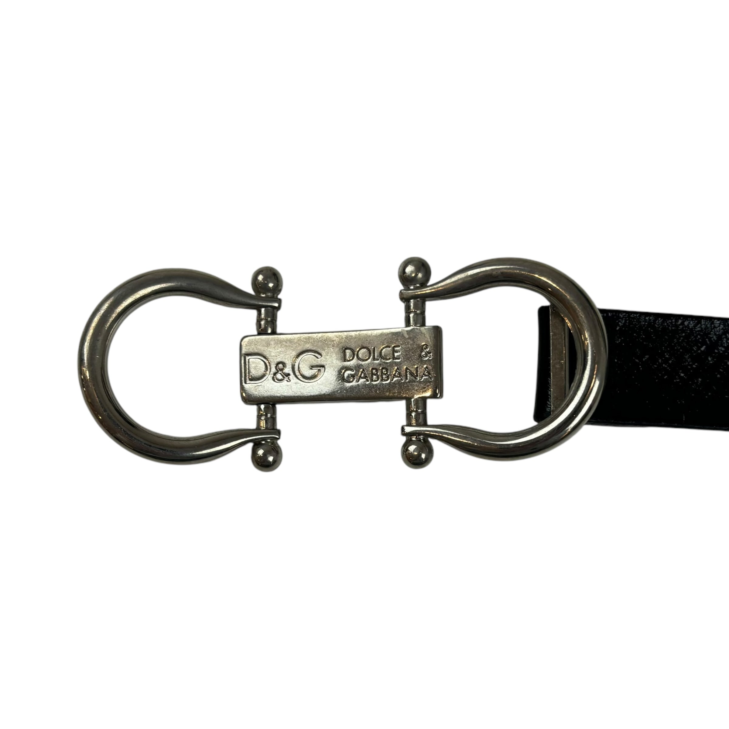 Dolce & Gabbana East-West Patent Leather Belt Black