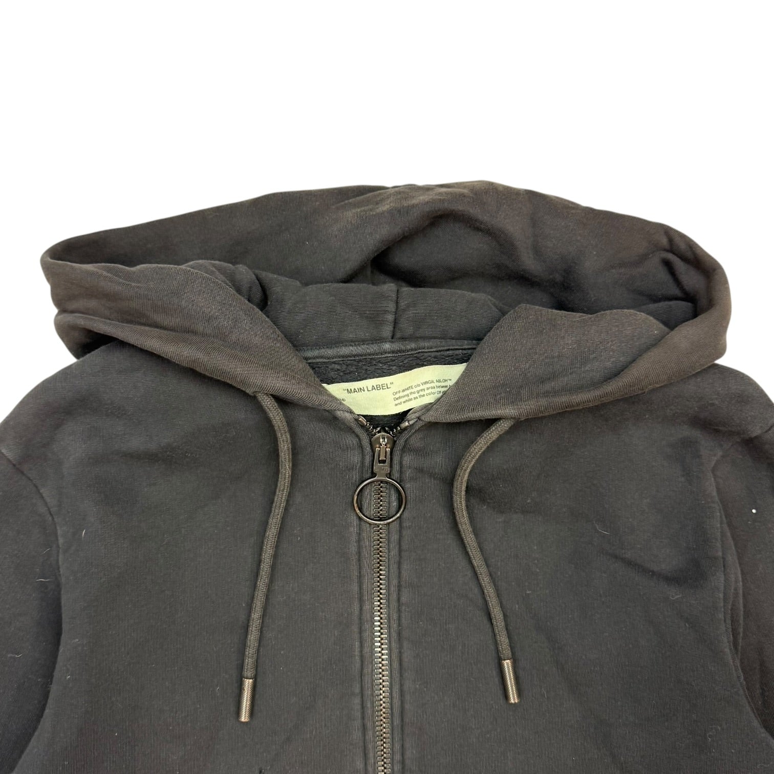 Off-White Spray Paint Zip Up Hoodie Black