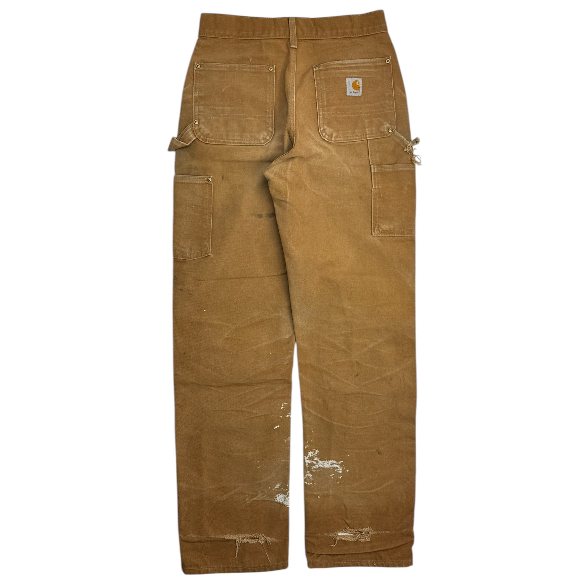 Vintage Carhartt Double Knee Paint Splatter Fade Tan