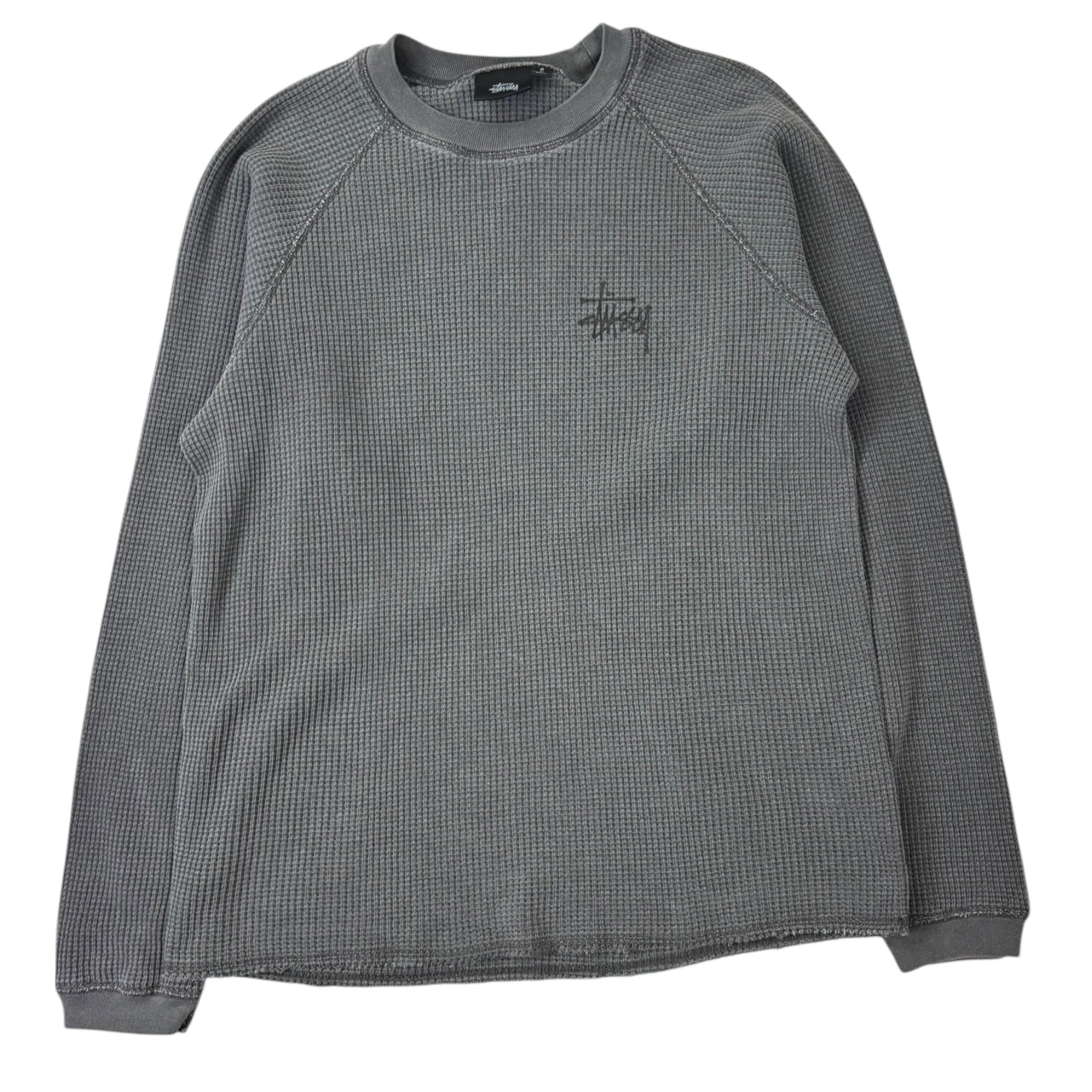 Stussy Raglan Thermal Long Sleeve Grey