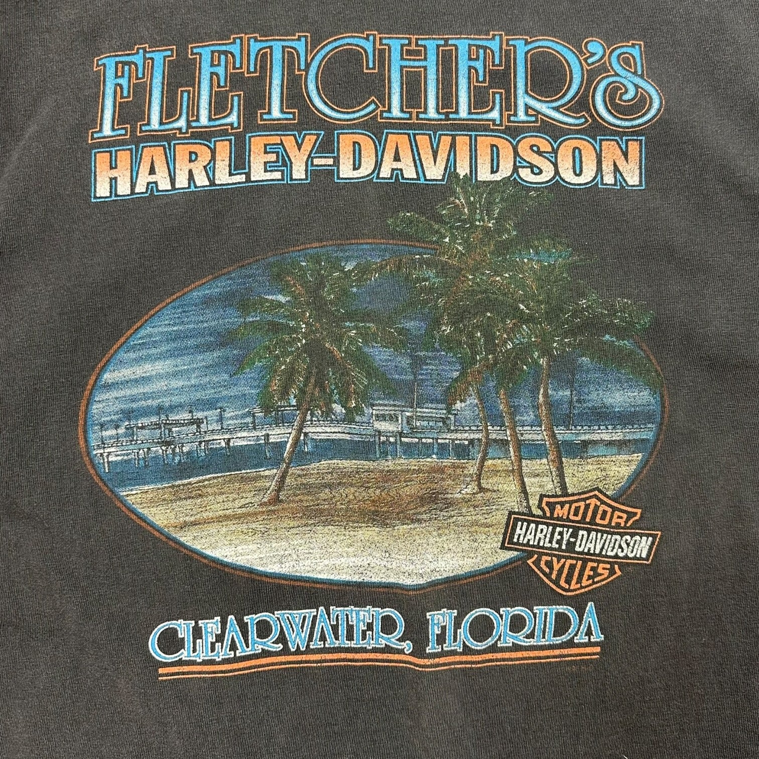 Vintage Harley Davidson Of Clearwater Florida ‘Live Free Ride Free’ Tee Black