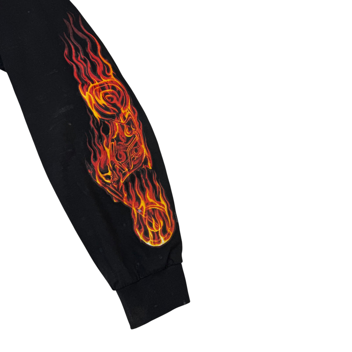 Vintage Tortilla Flat Flaming Bike Longsleeve Black