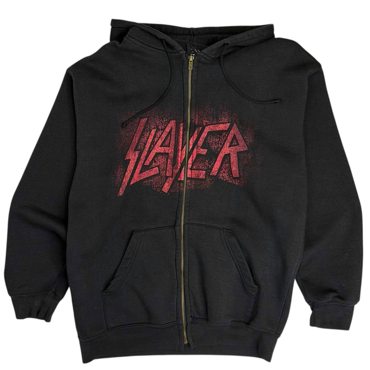 2007 Slayer Skull Zip Up Hoodie Faded Black