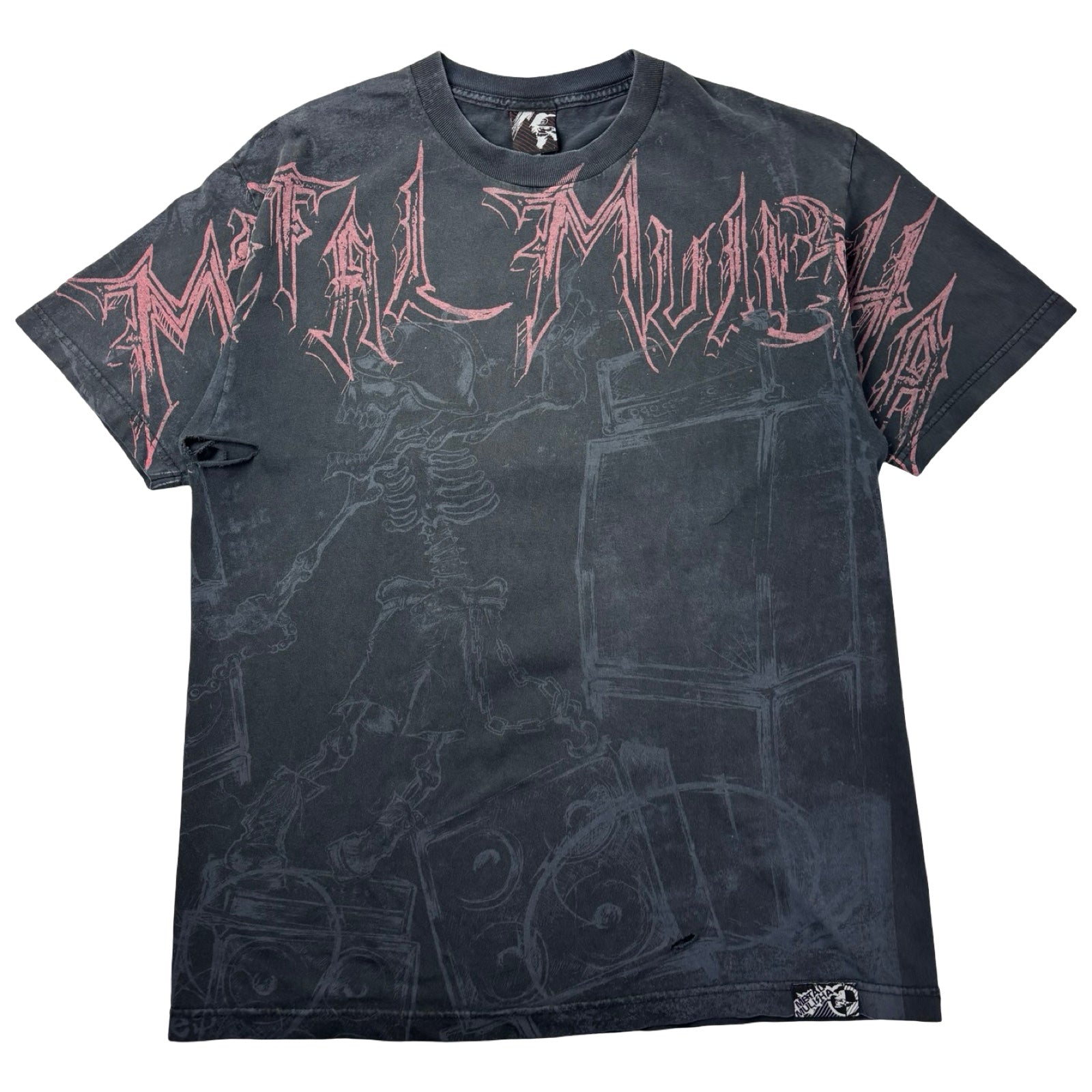 Y2K Metal Mullisha Spellout T-Shirt Grey