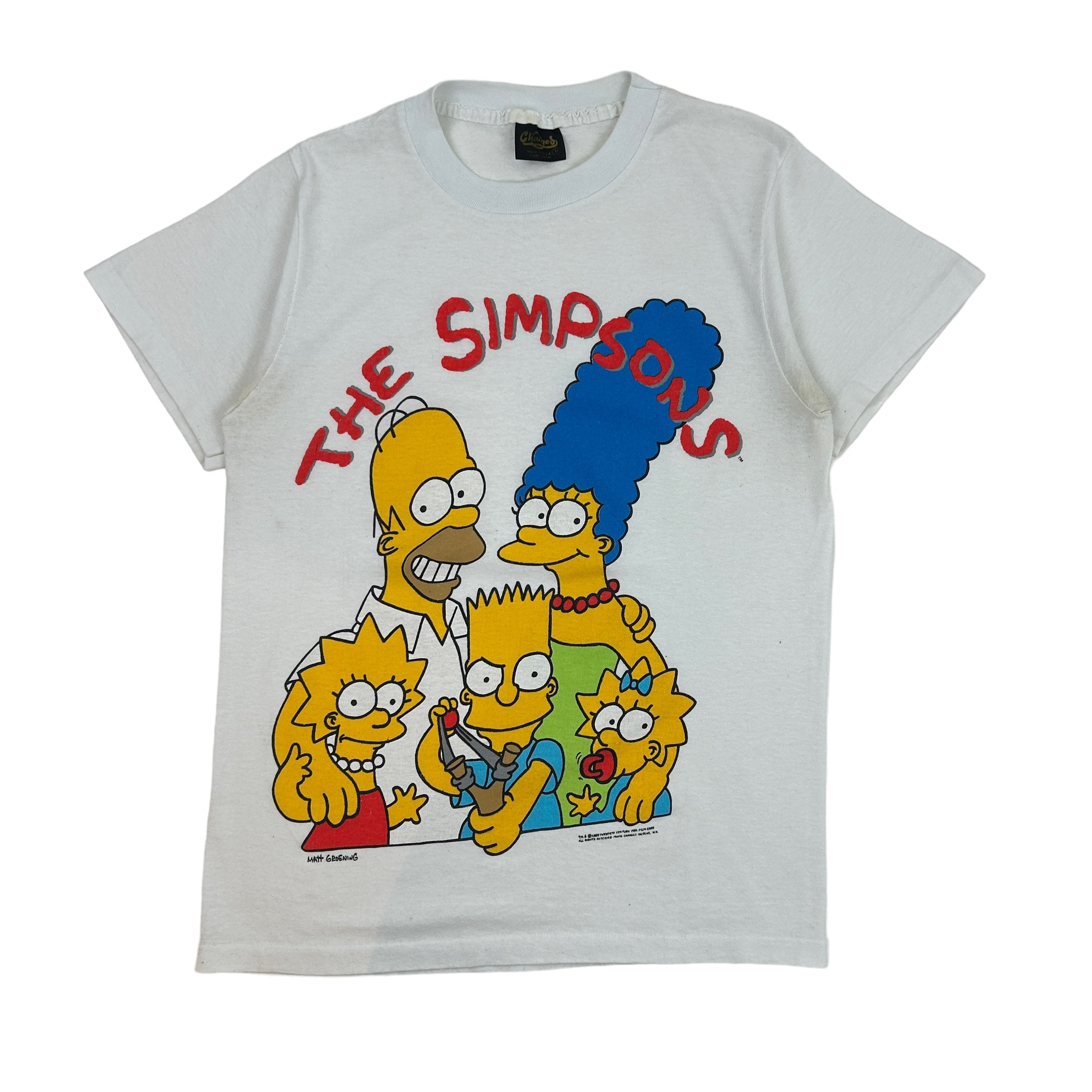 1990 The Simpsons Family T-Shirt White