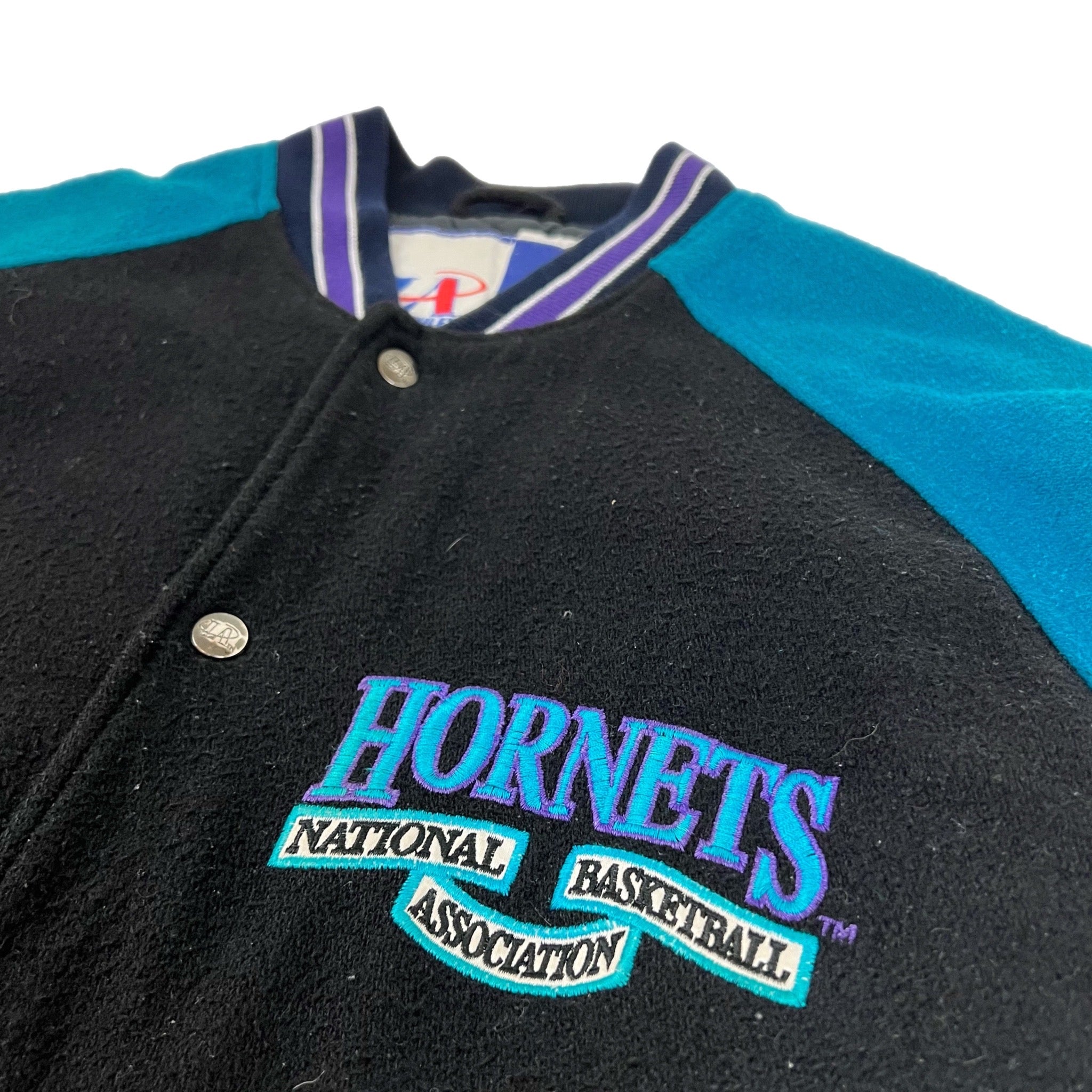 Vintage Charlotte Hornets Varsity Jacket - Teal Retro Outerwear