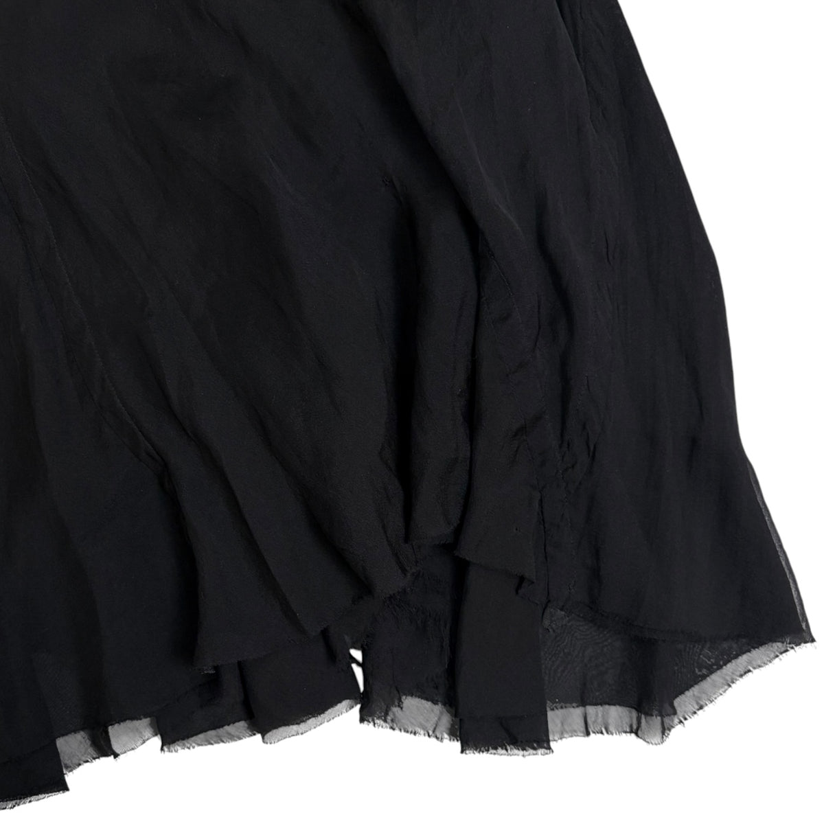 (W) Rick Owens SS06 Tungsten  Silk Blend Siren Skirt Black