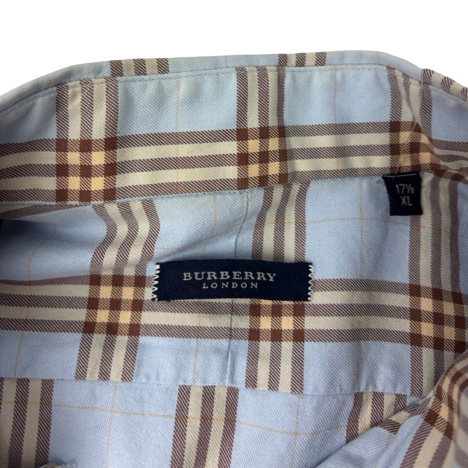 Burberry Plaid Polo Button-Up Blue/Brown