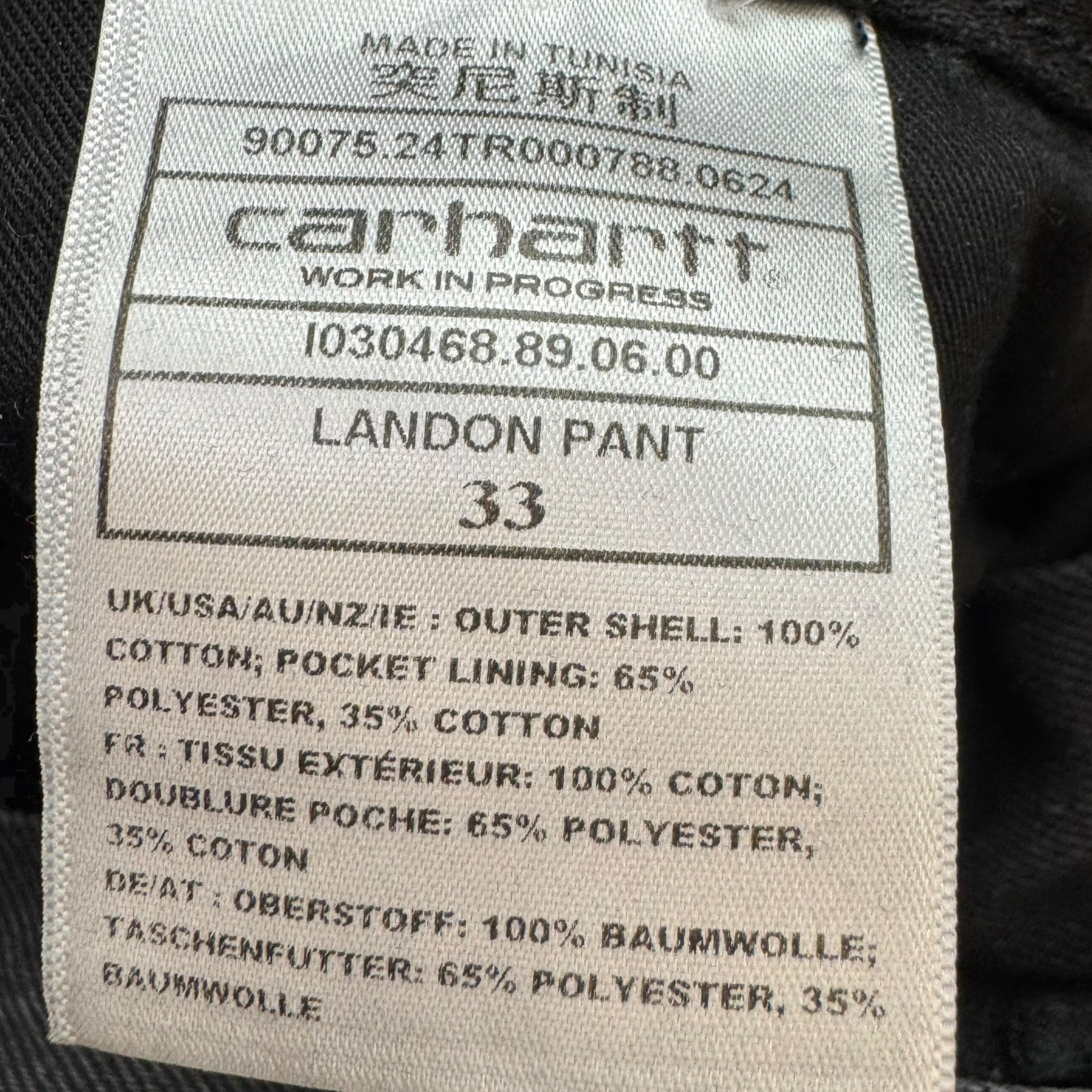 Carhartt WIP Landon Pants Black