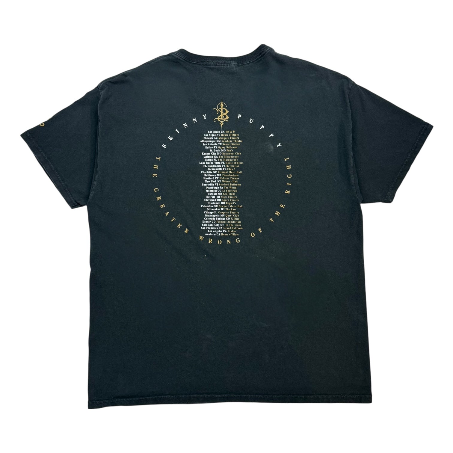 Vintage Skinny Puppy The Greater Wrong Of The Right Tour Tee Black