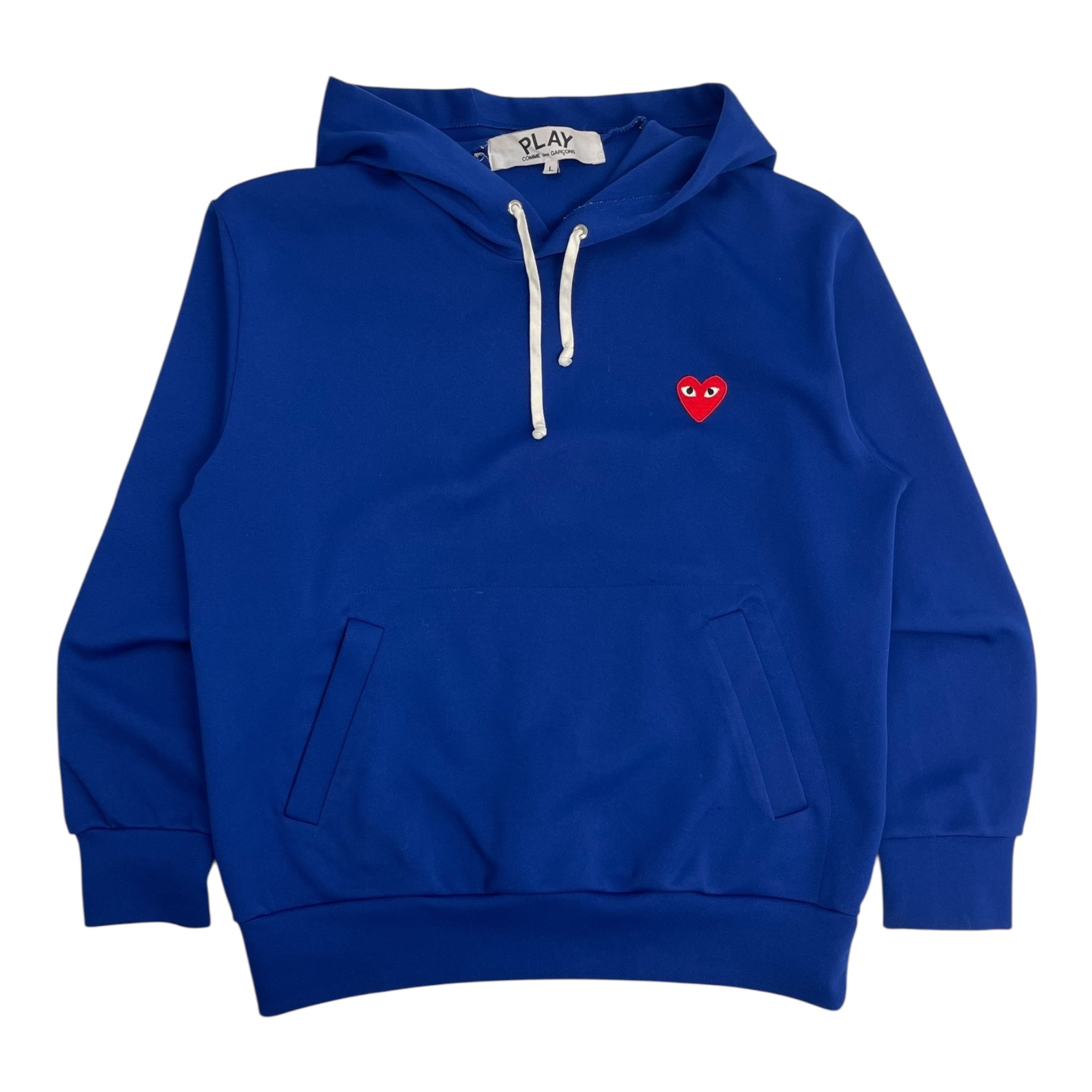 Comme Des Garçons Play Red Heart Hoodie Navy