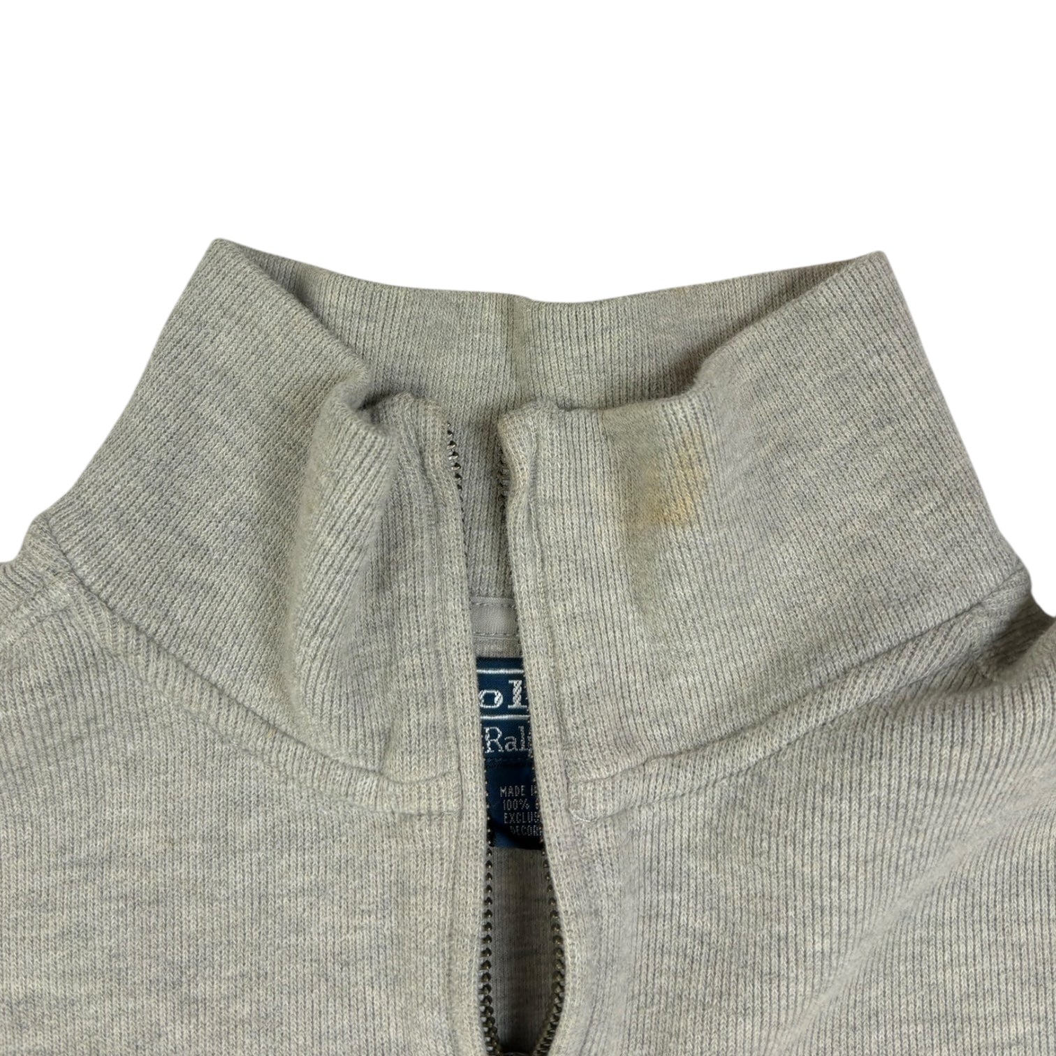 Vintage Polo Ralph Knit Quarter-Zip Sweater Grey