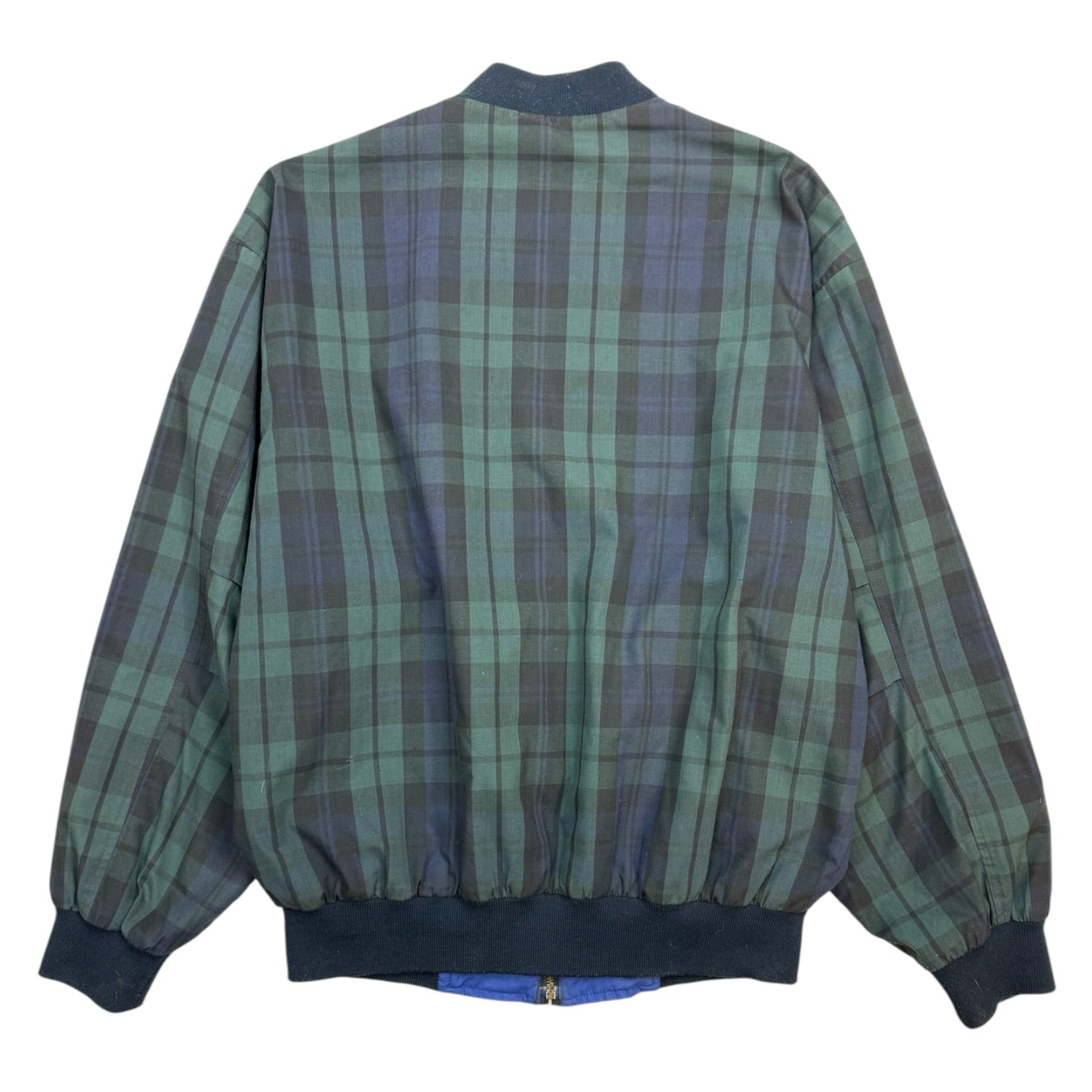 Vintage Marks & Spencer Plaid Bomber Style Jacket Green/Blue