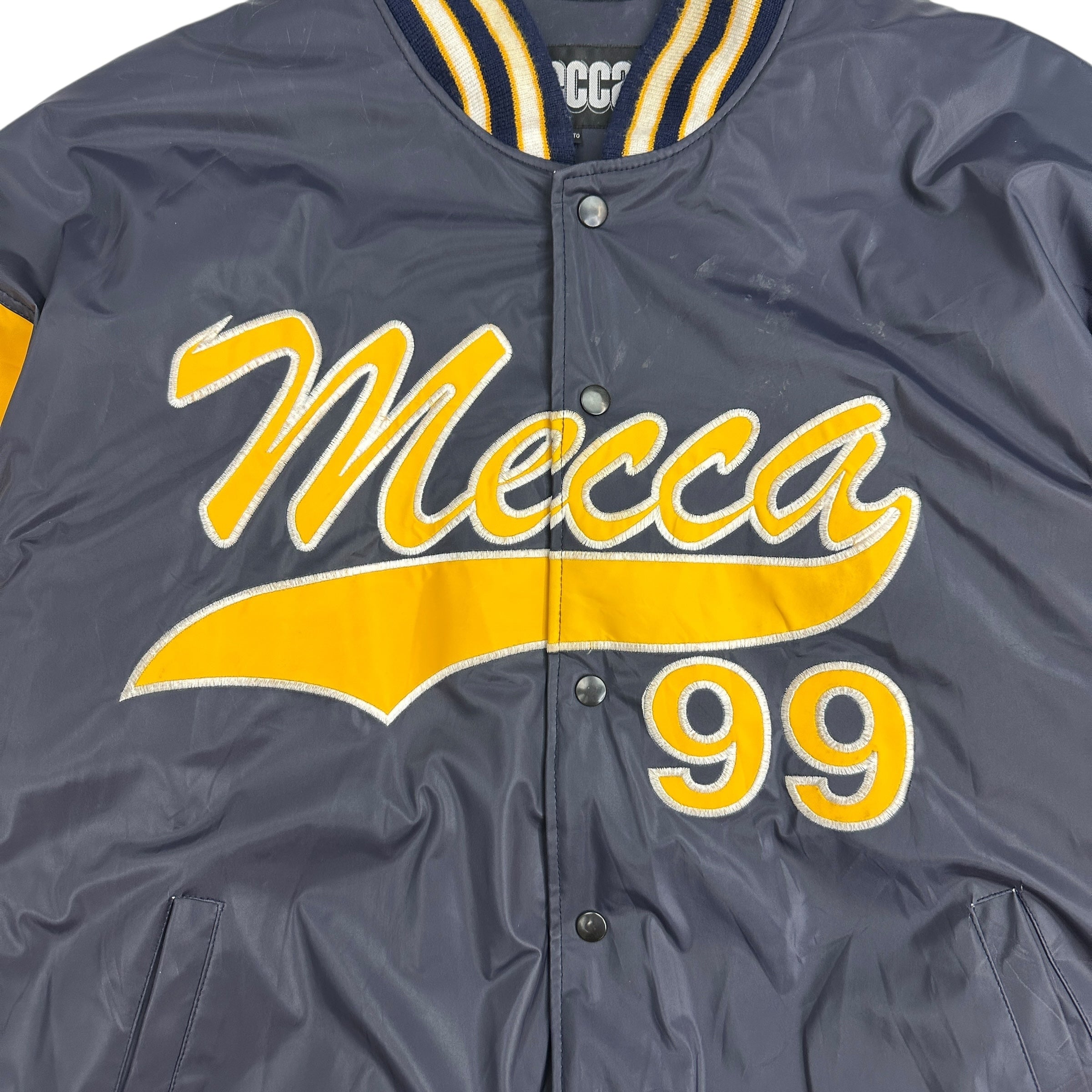 Vintage Y2K Mecca Varsity Jacket Navy/Yellow