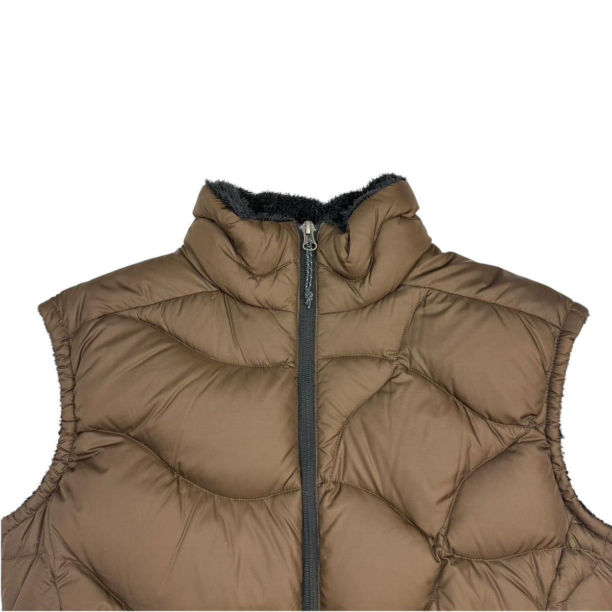 (W) Vintage Mountain Hardwear Fur Lined Vest Brown