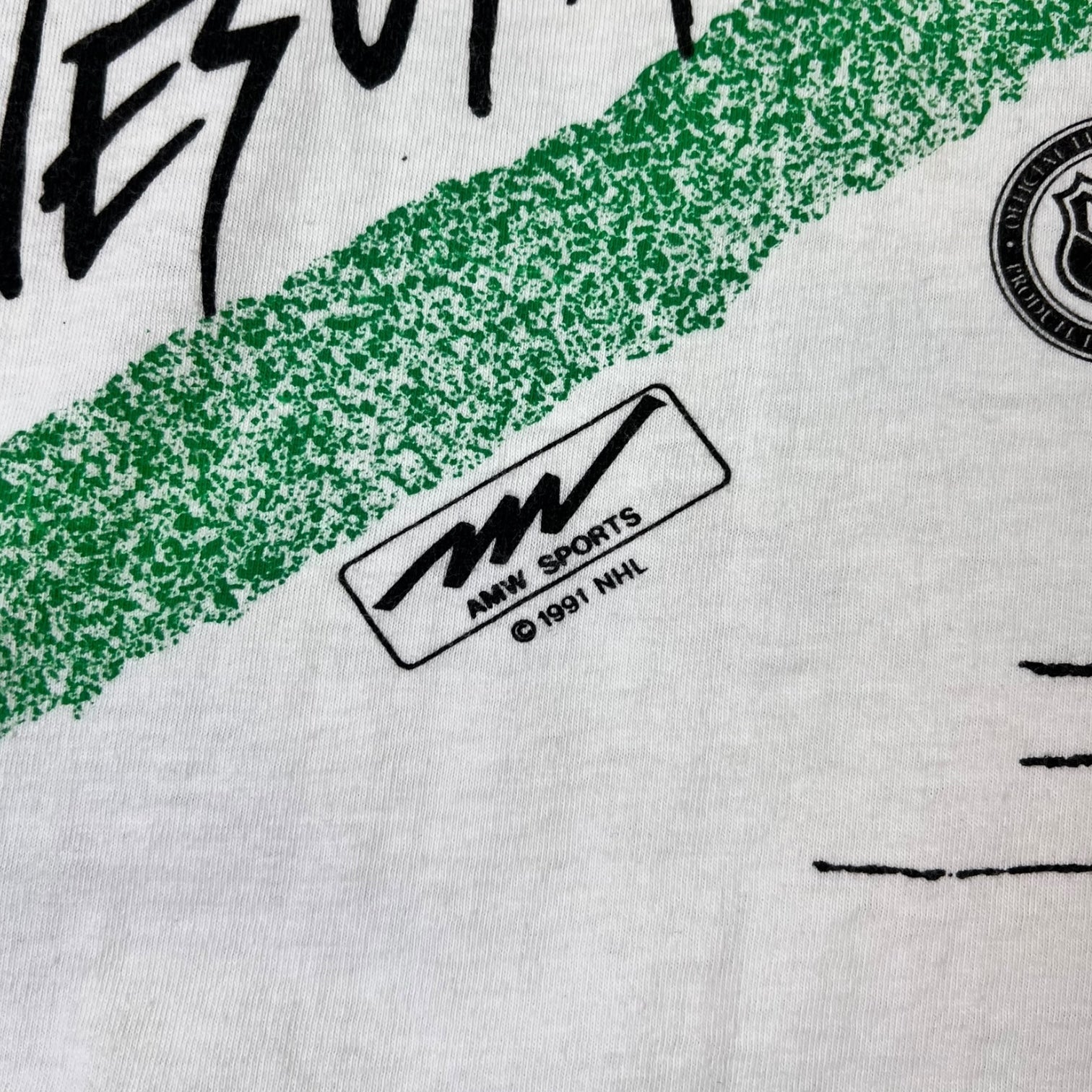 Vintage 1991 Minnesota North Stars NHL All Over Print T-Shirt
