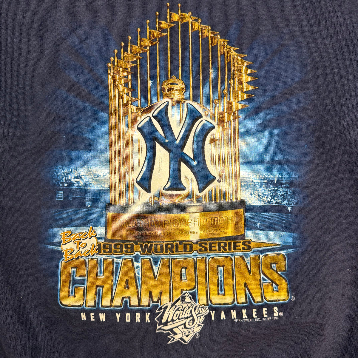 1999 New York Yankees World Series Champions Lee Sport Crewneck Navy