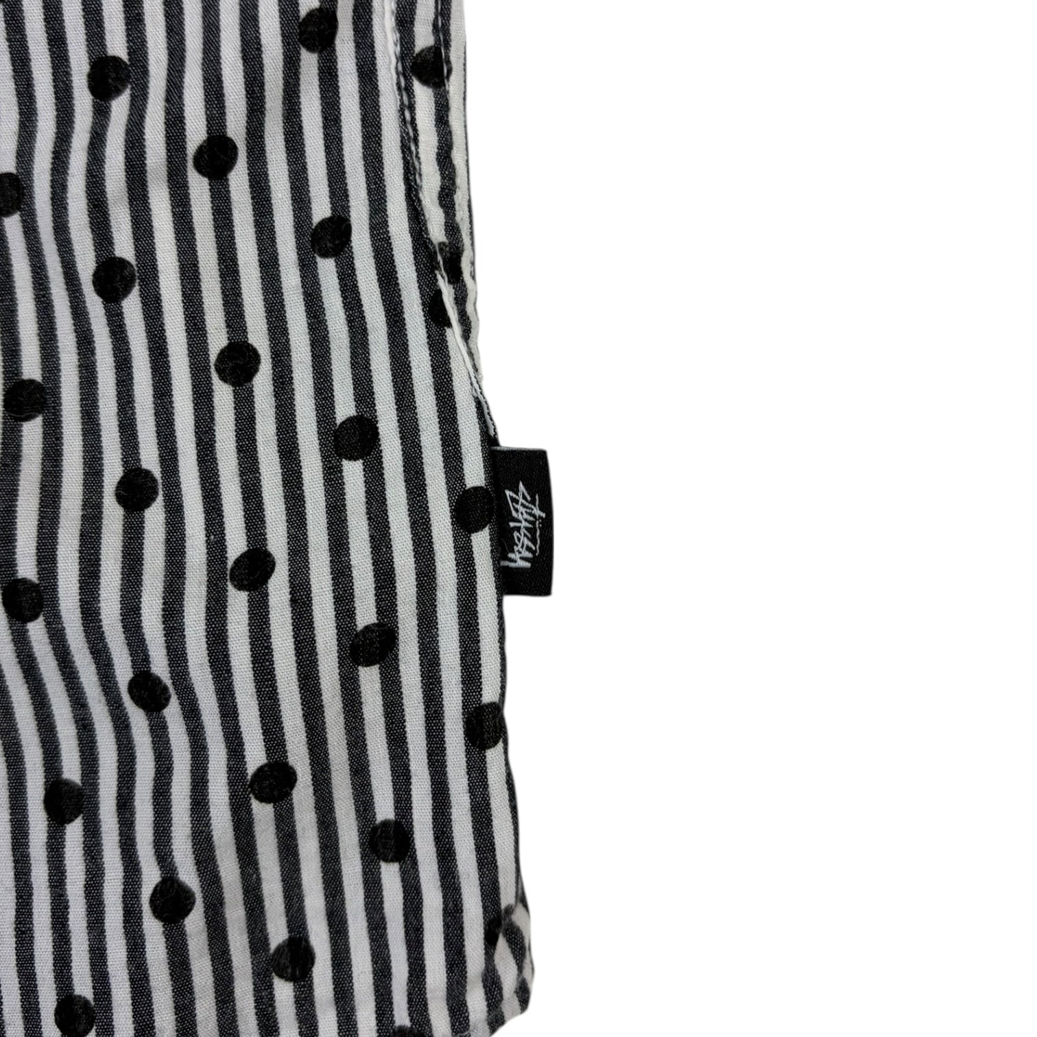 Vintage Stussy Polka Dot Striped Button Up T-Shirt