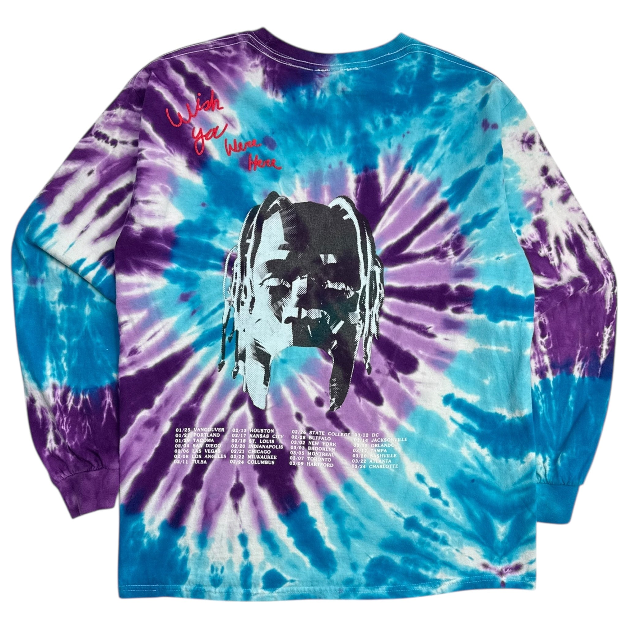 Astroworld Wish You Were Here Tie Dye LS T-Shirt