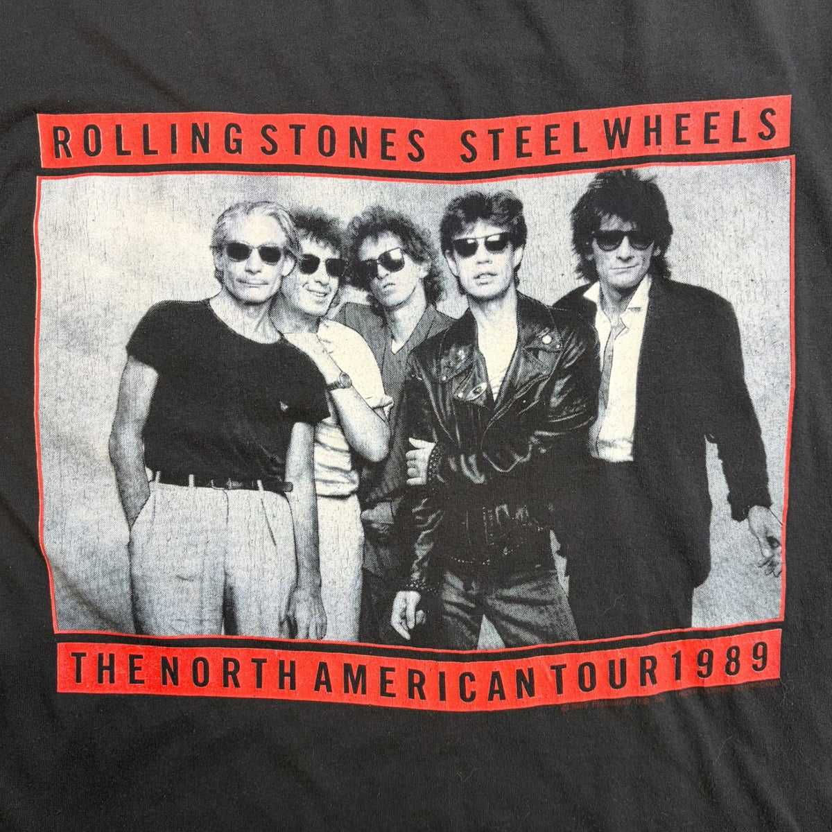 Vintage Rolling Stones Steel Wheels 1989 Tour T-Shirt Black